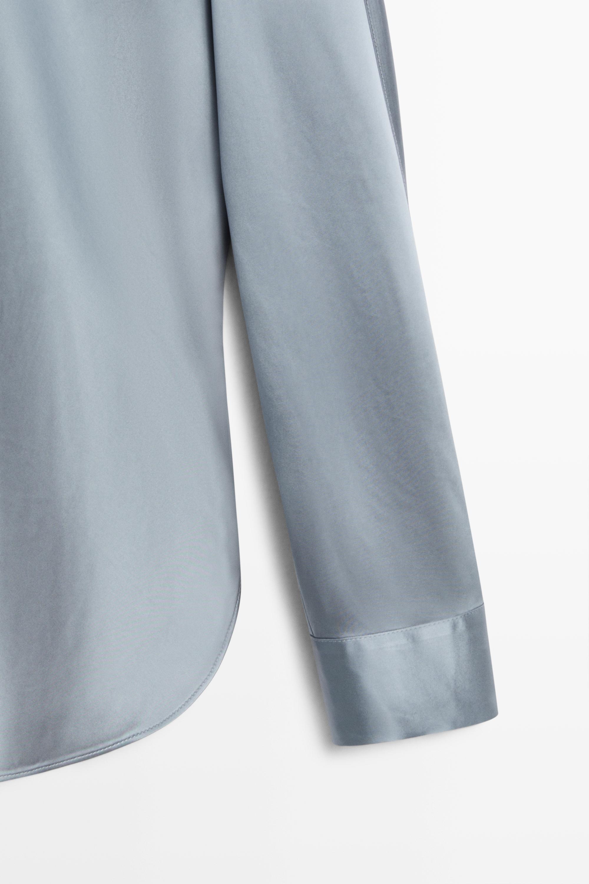 Flowing satin shirt — BLUISH GREY