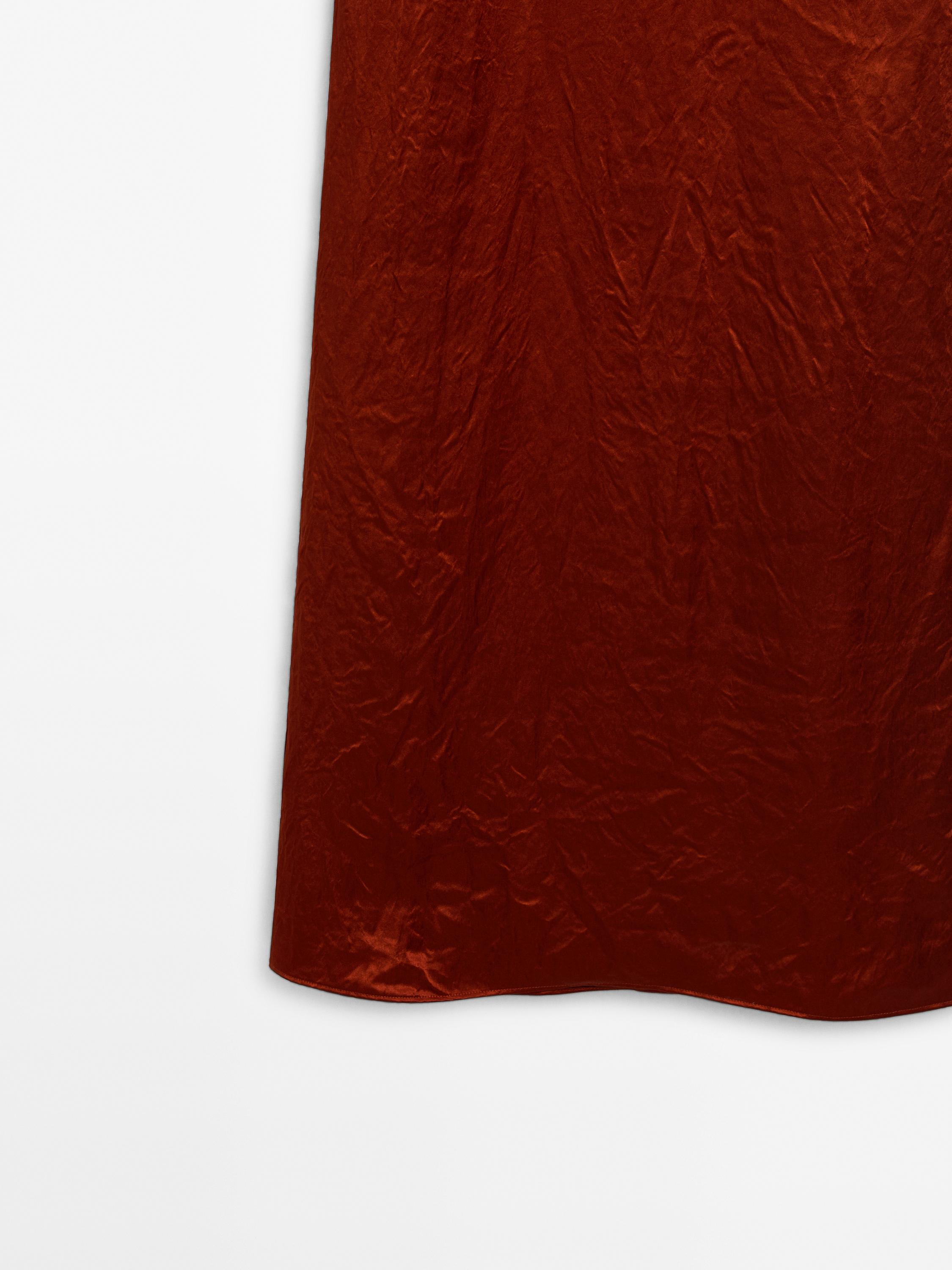 Flowing satin midi dress