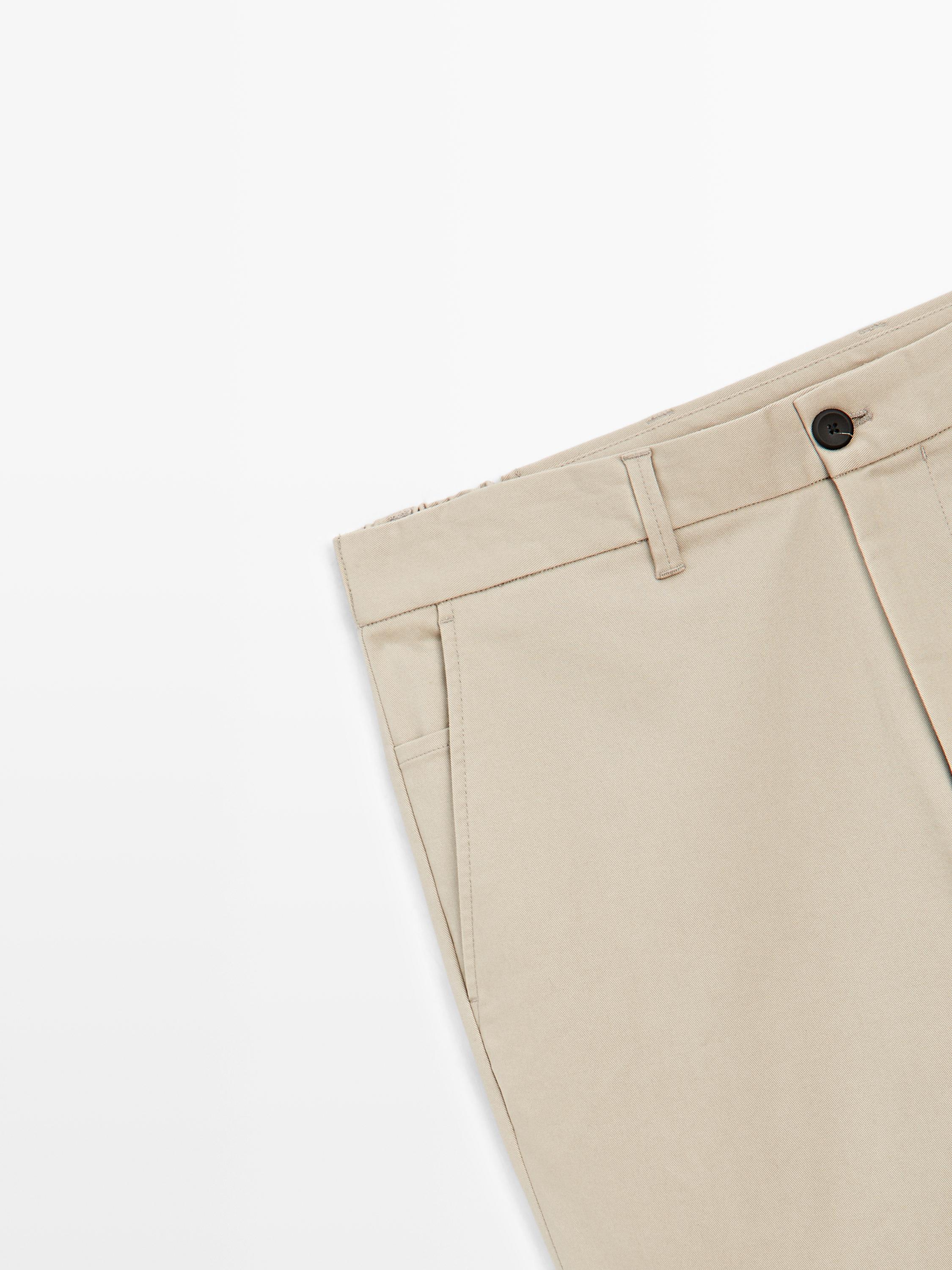 Pantalón tapered fit mezcla algodón