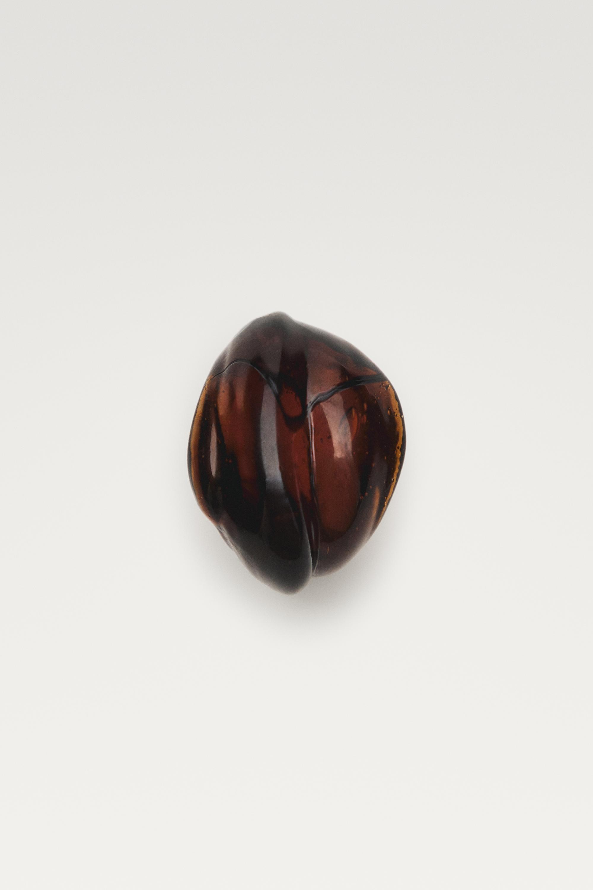 Round volume glass ring — Caramel