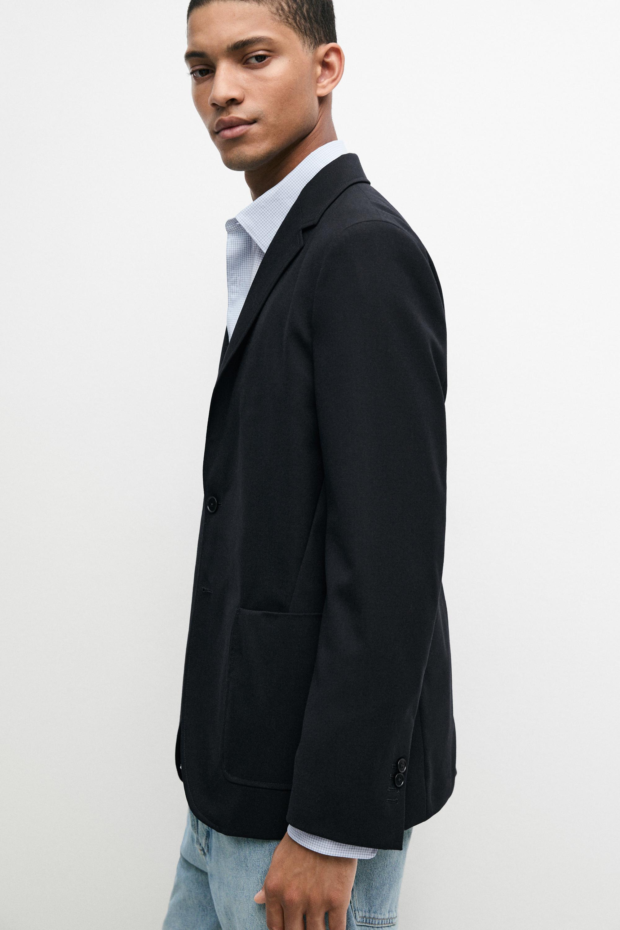 Textured cold wool blazer — DEEP BLUE