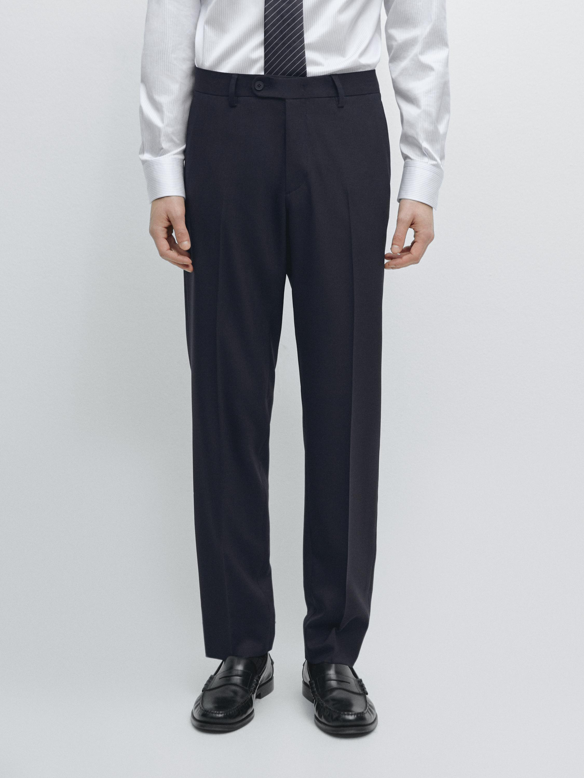 Wool blend suit trousers