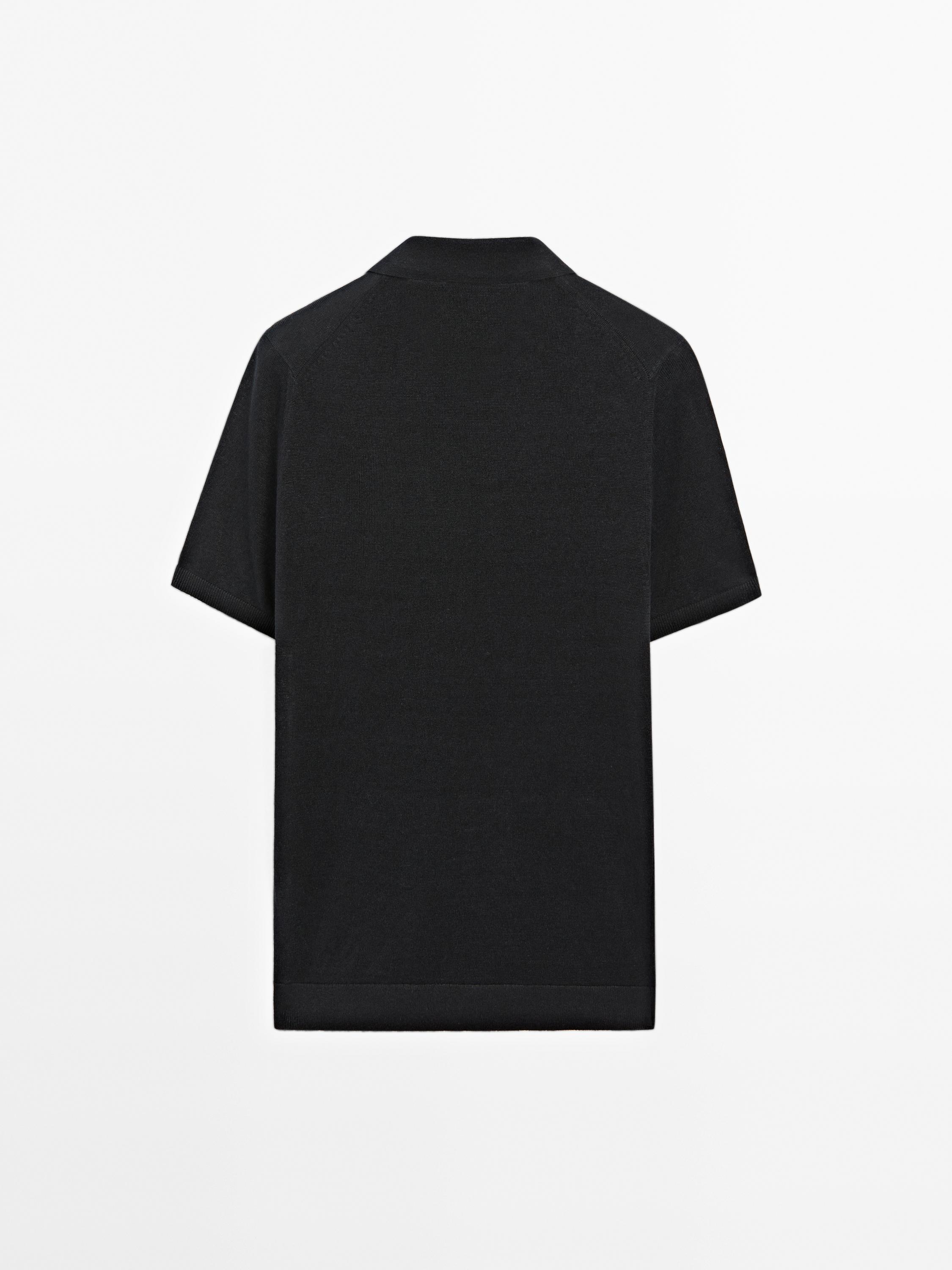 100% linen knit polo shirt