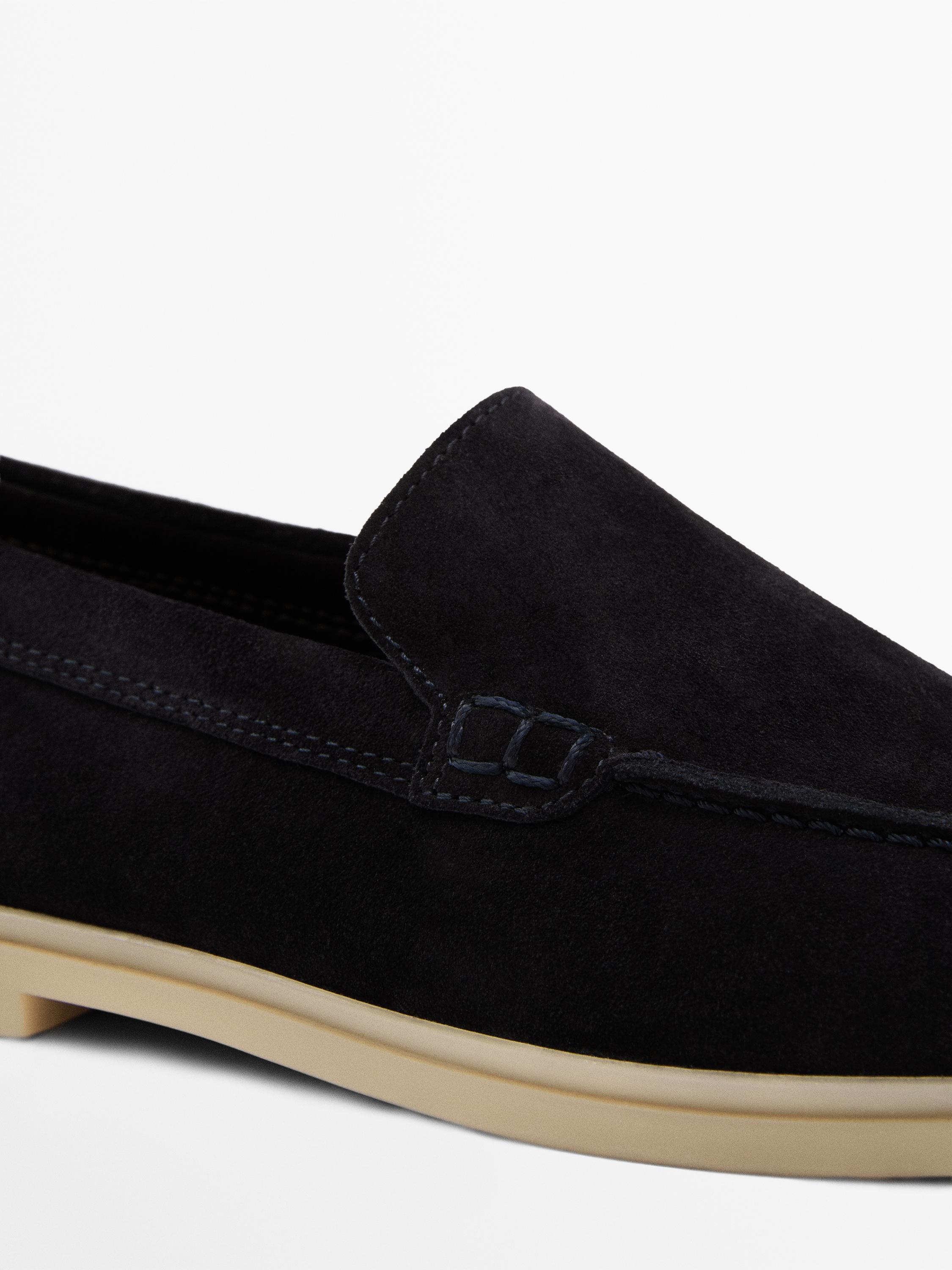 Split leather loafers