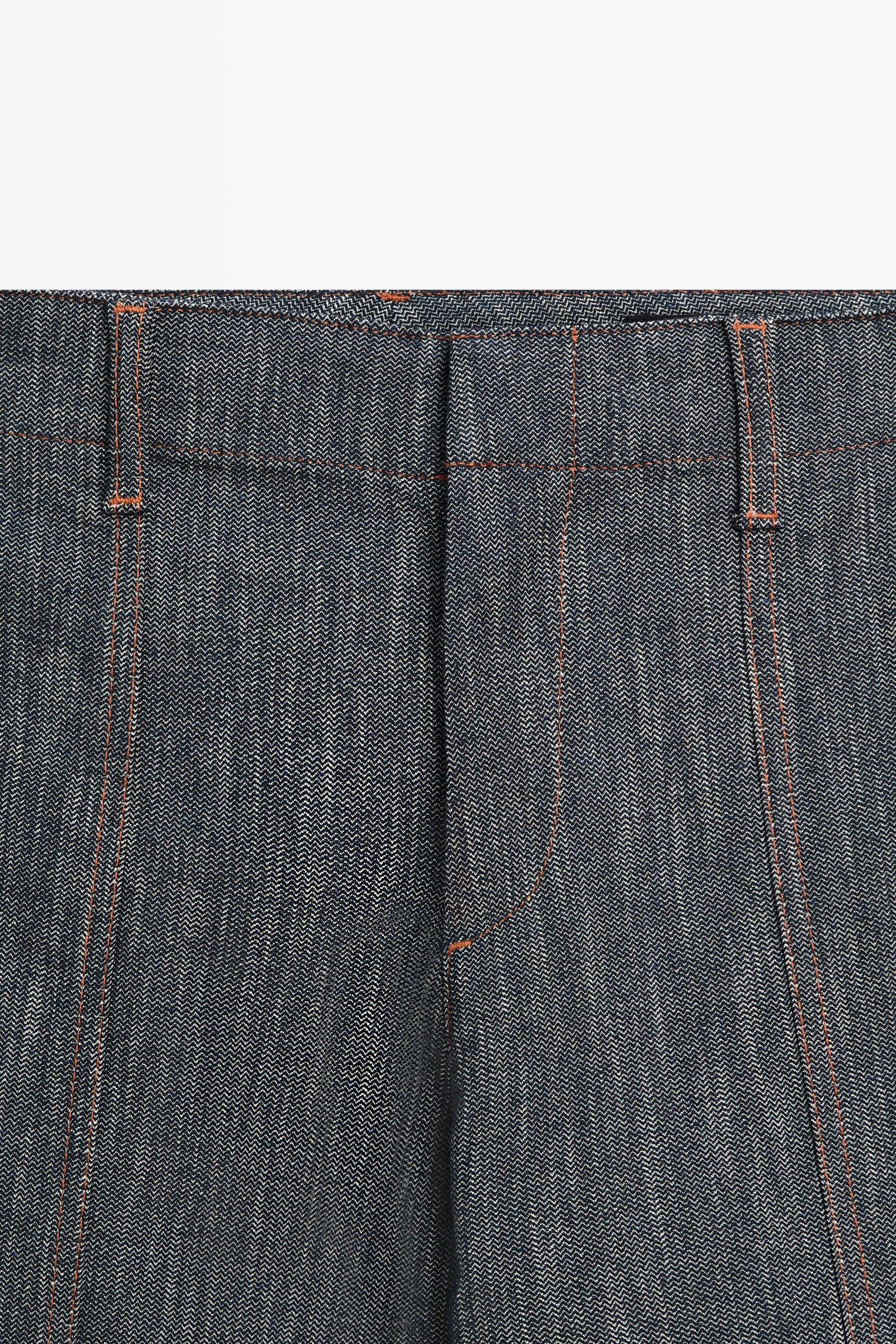 Wide-leg denim effect pants — INDIGO