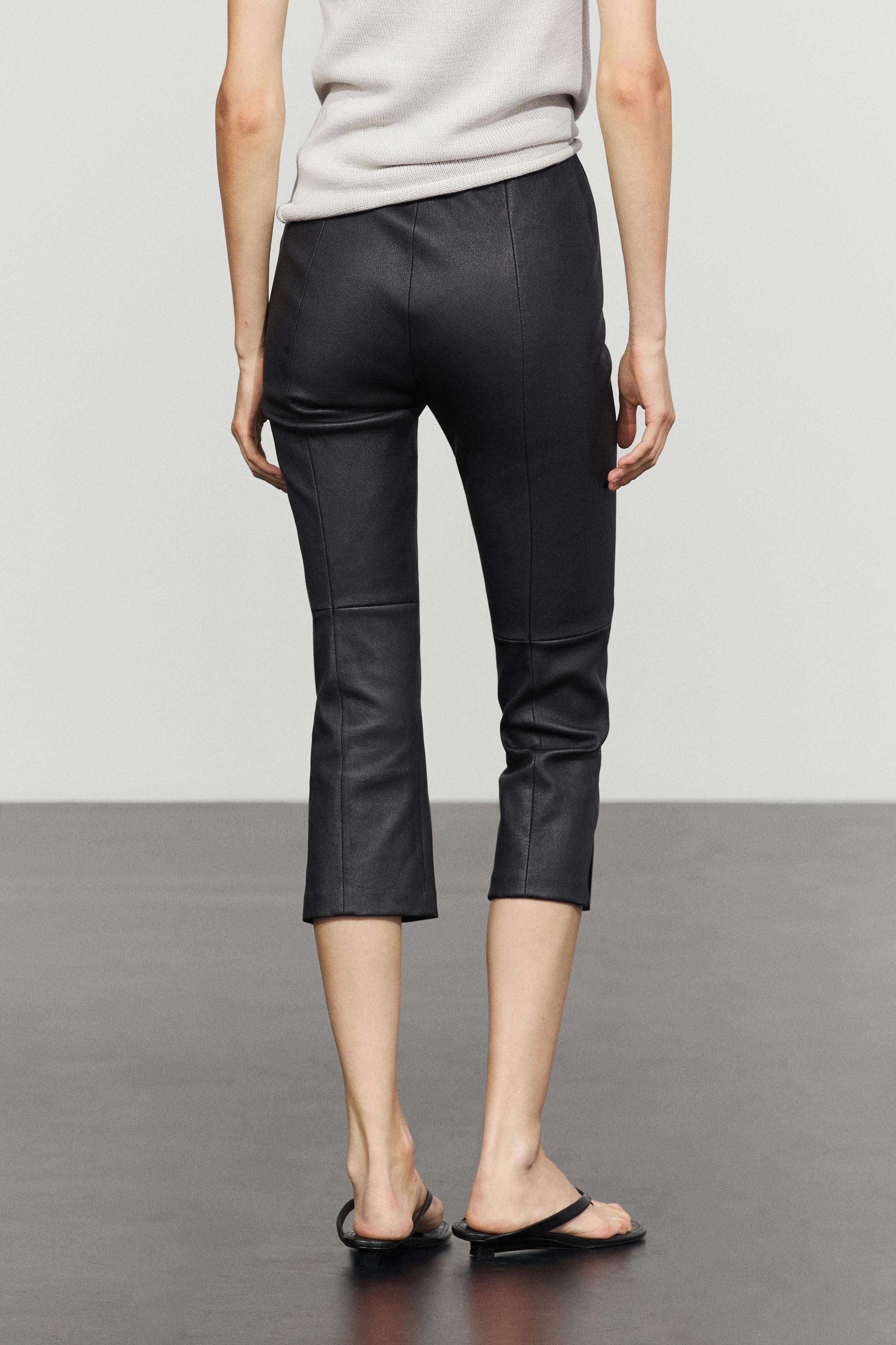 Leather capris — BLACK