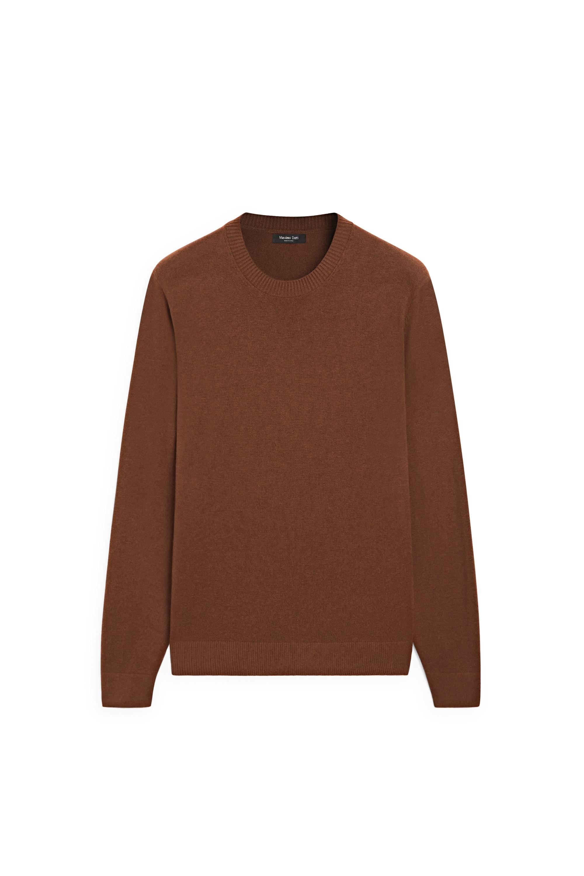Knit cotton and wool sweater with crew neck — 0-781