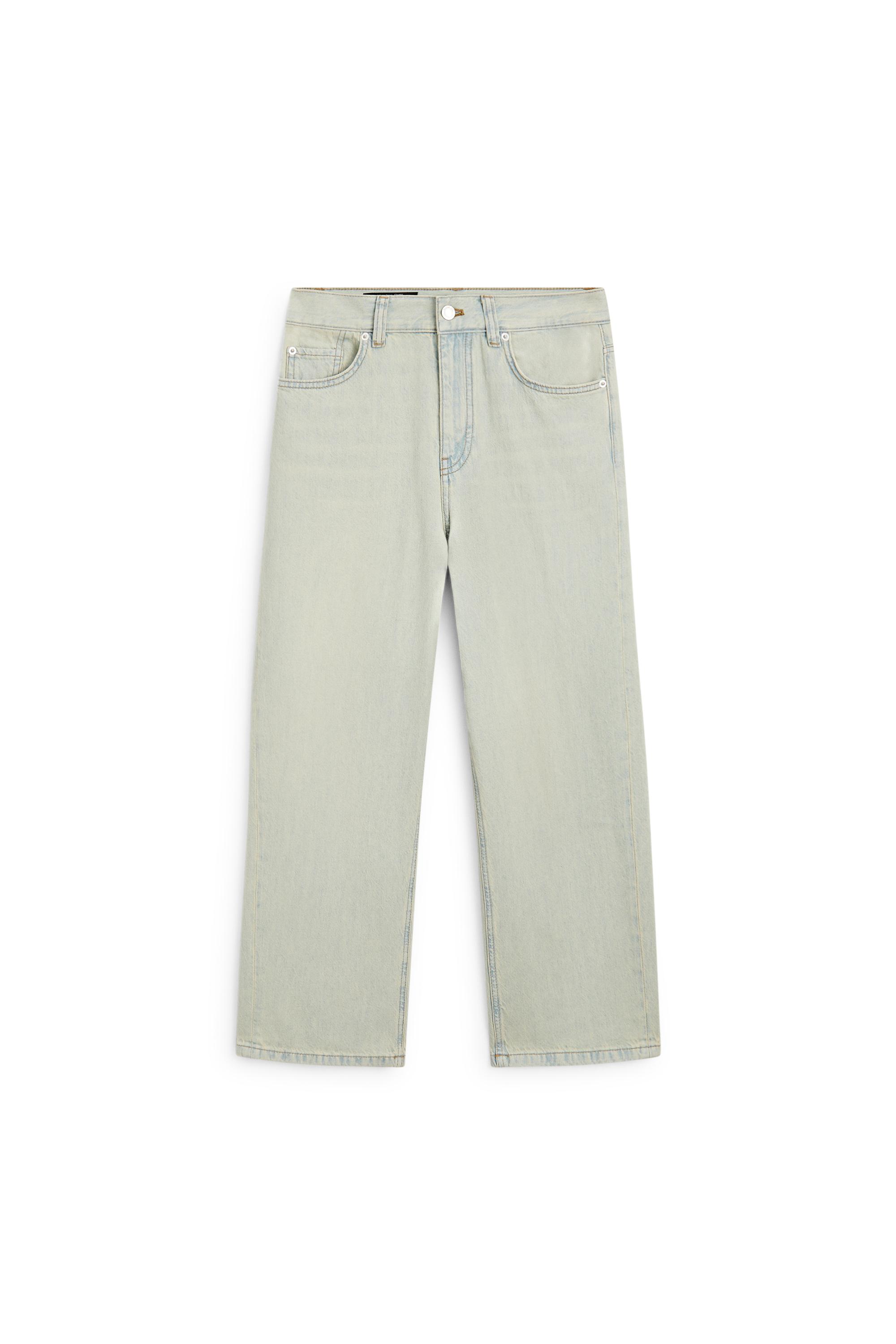 Mid-waist cropped wide-leg jeans — BLUE