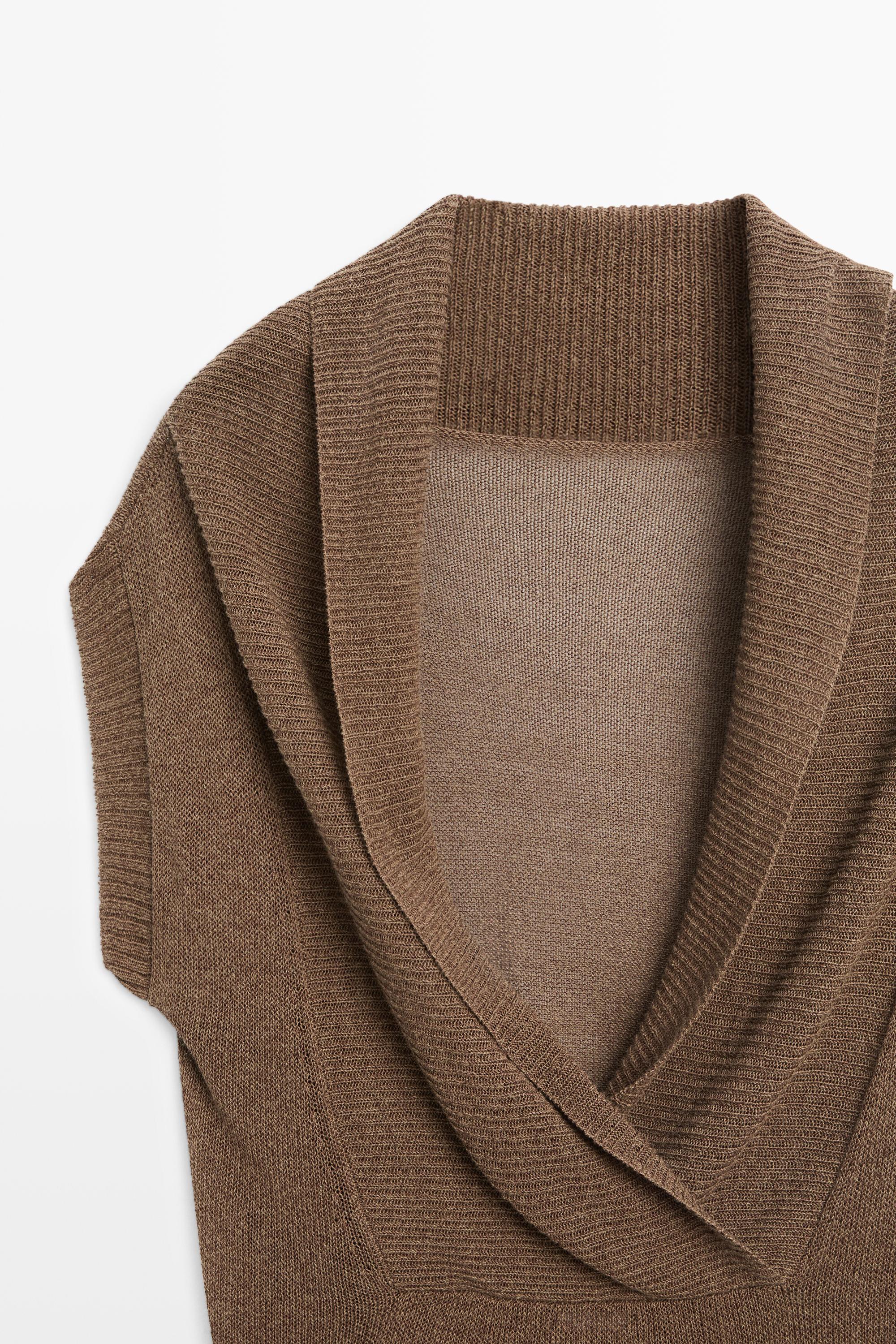 Massimo Dutti Sırtı çapraz triko kazak görsel 2
