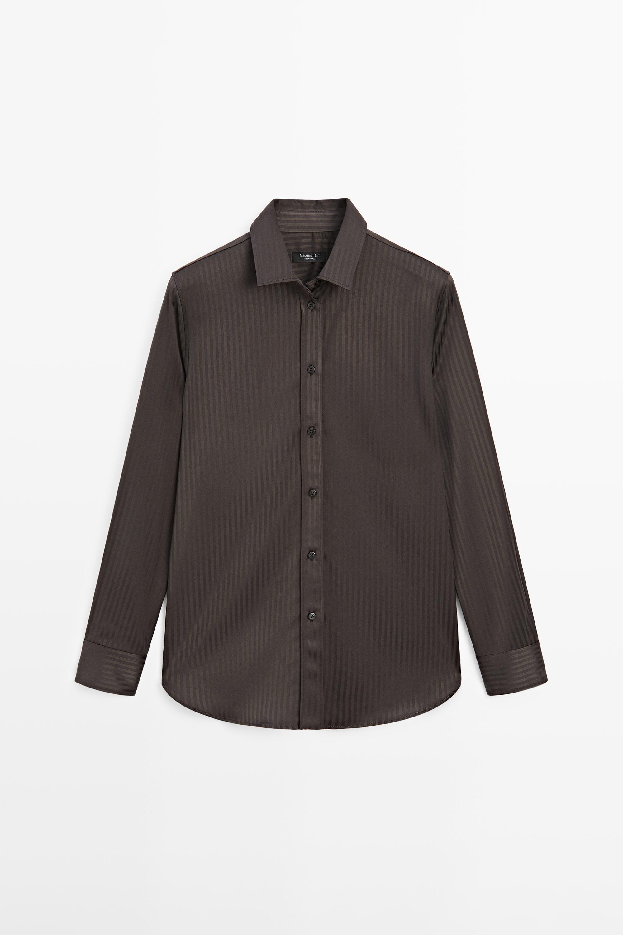Striped flowing shirt — BROWN