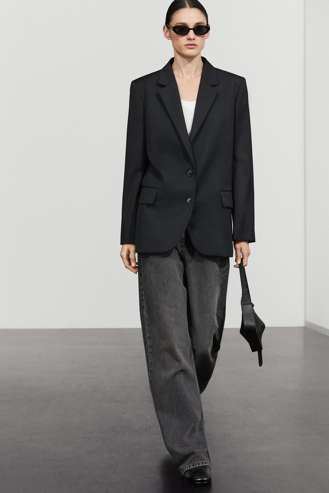 100% extra fine wool two-button blazer — NAVY BLUE