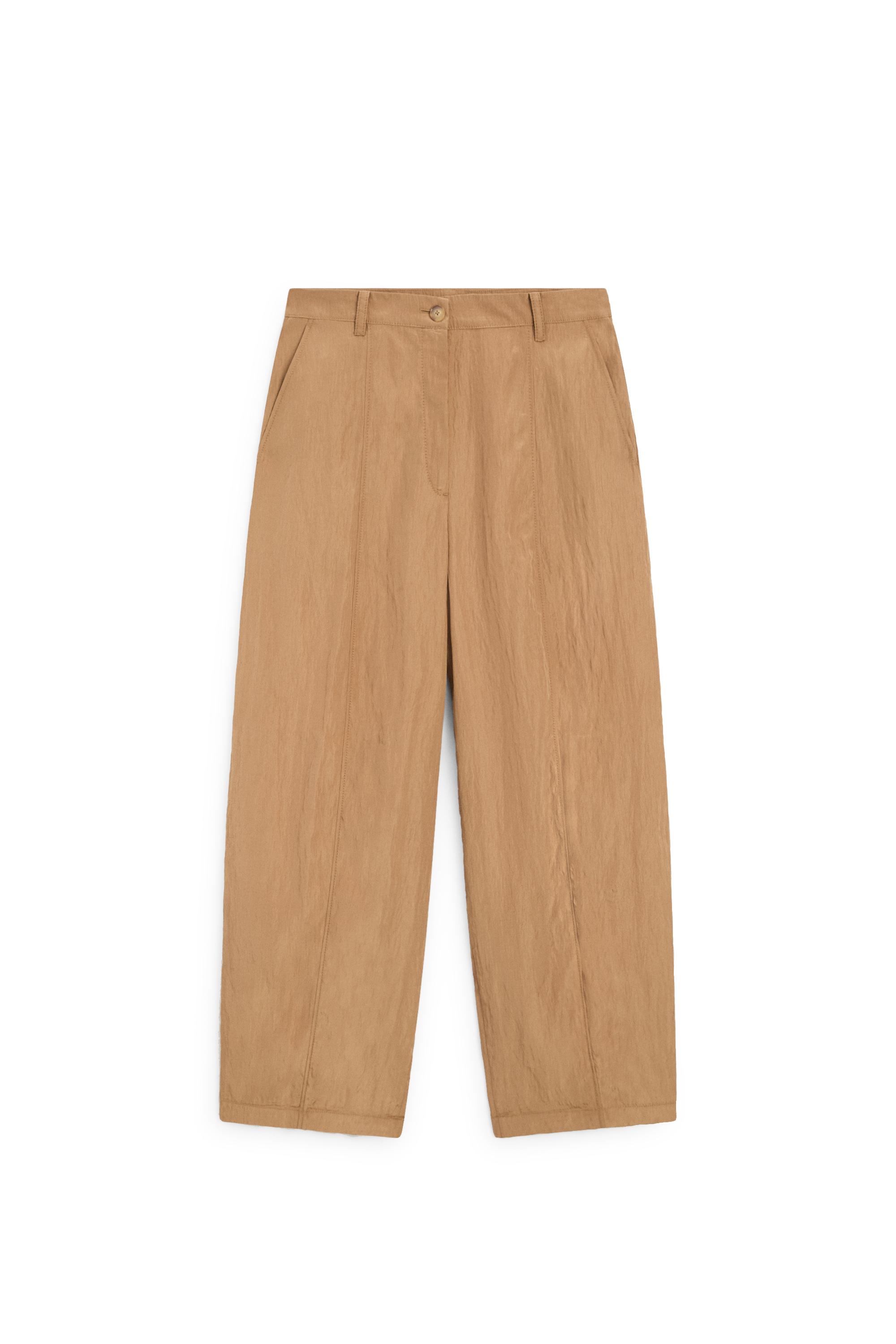 Lightweight barrel fit trousers — Caramel