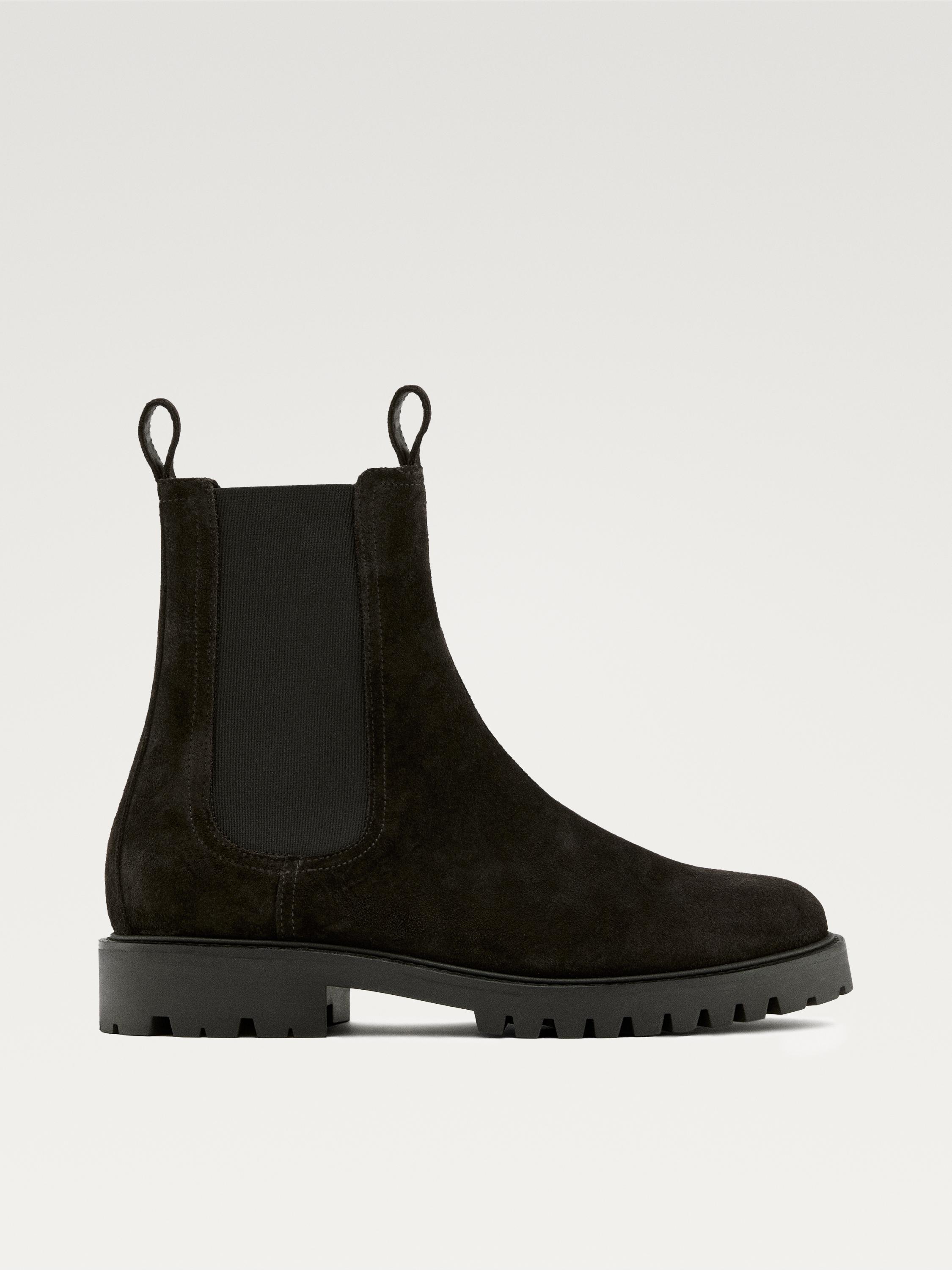 Knee-high split leather Chelsea boots