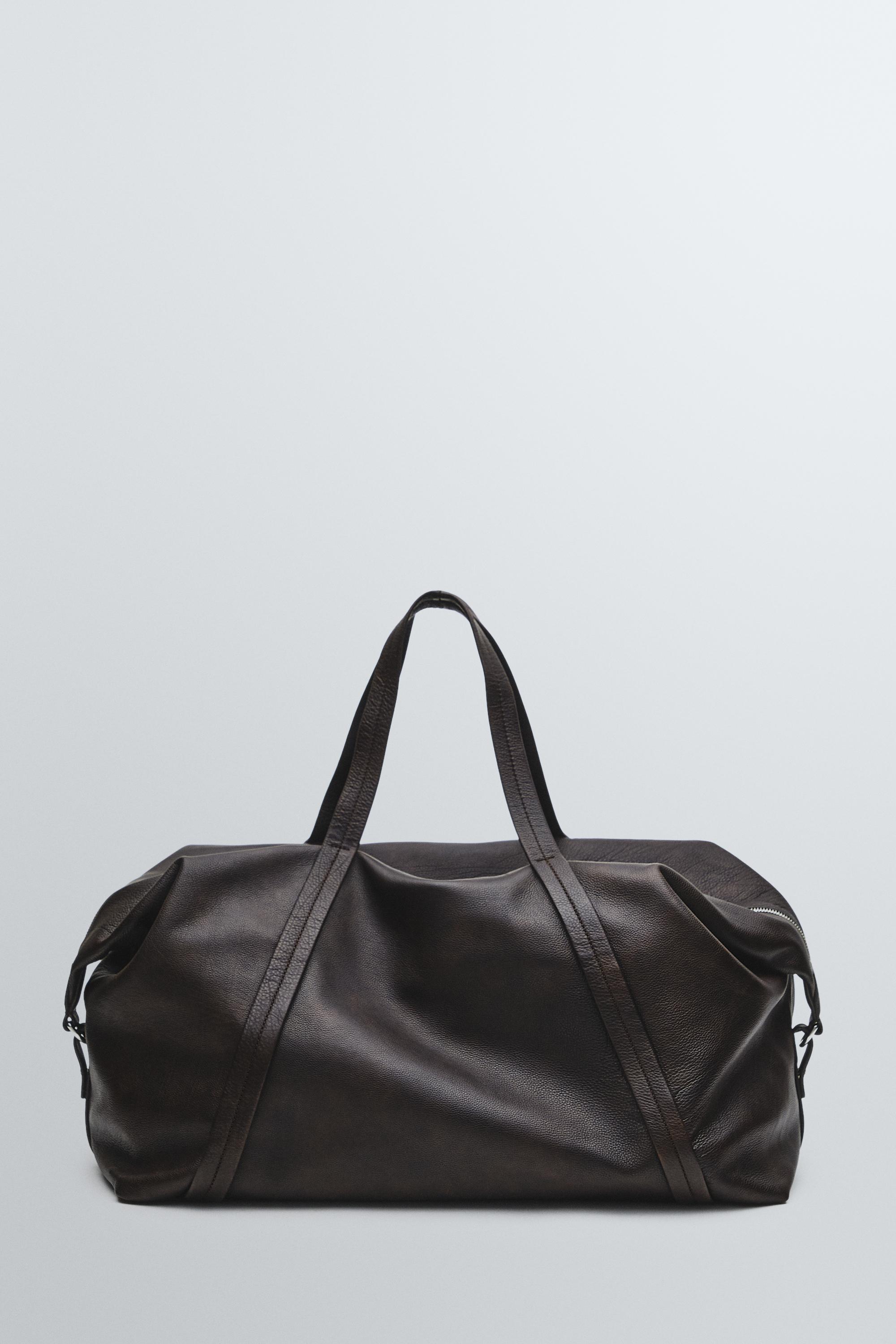 Nappa leather travel bag — BROWN