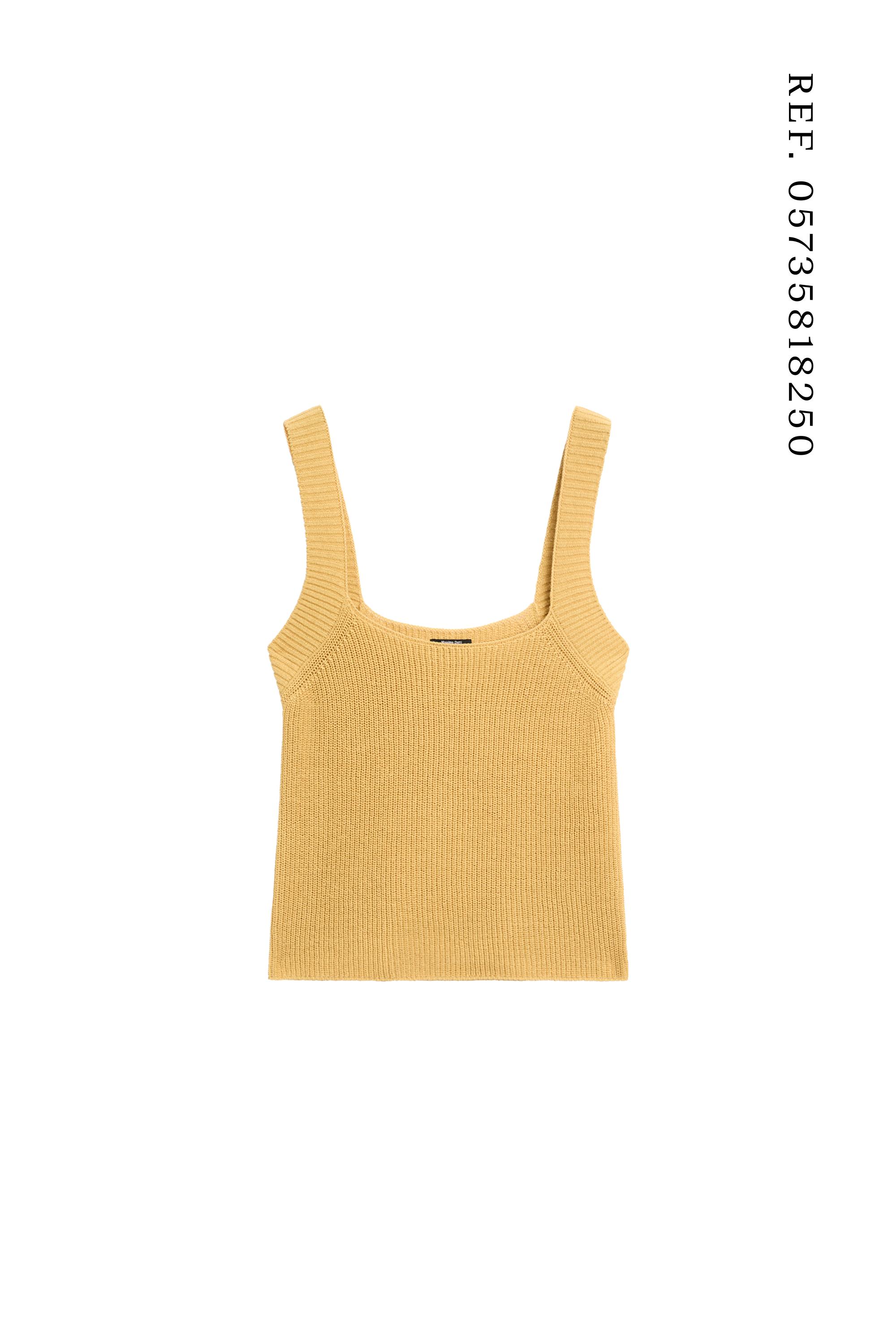 Ribbed knit tank top — MUSTARD YELLOW