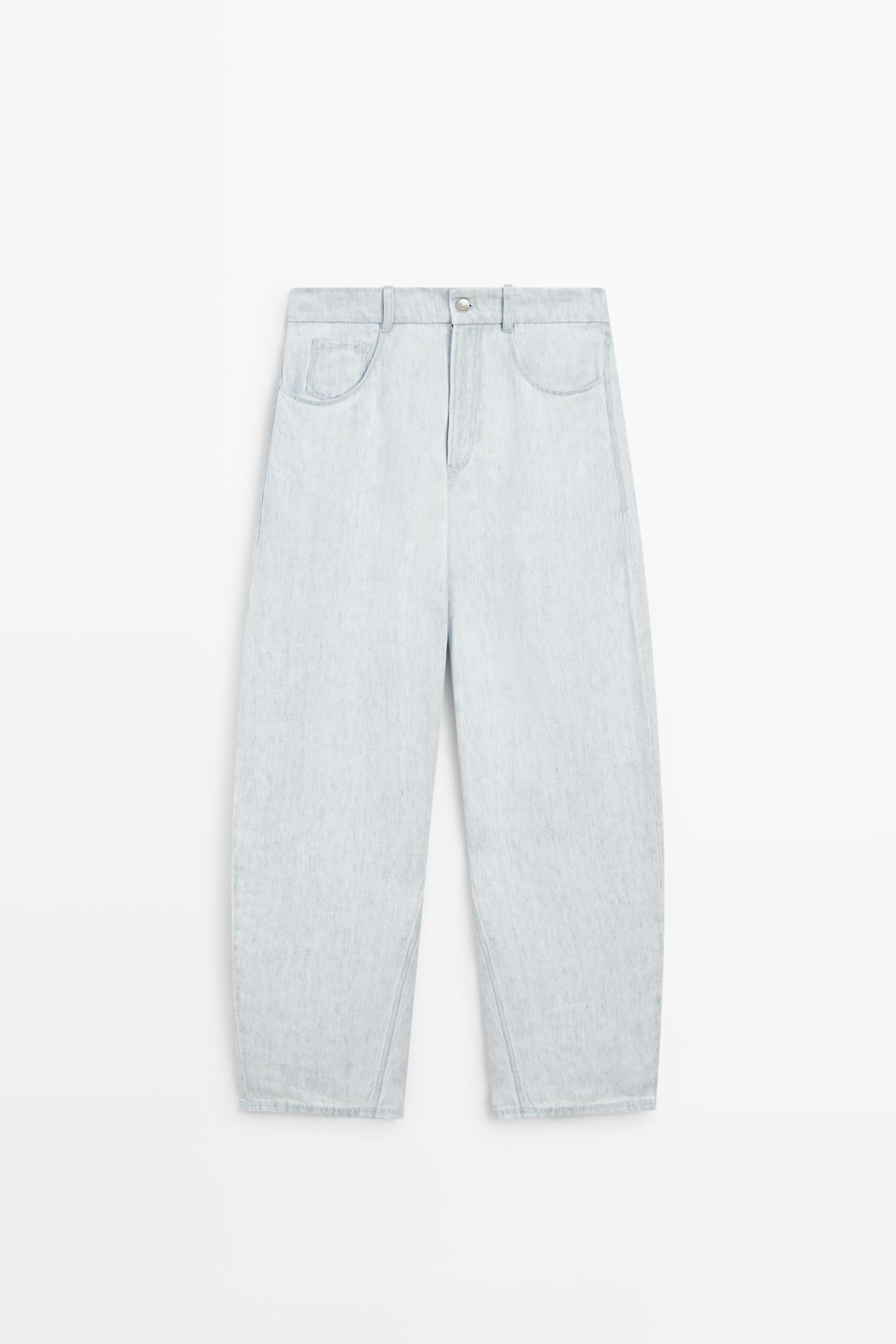 Pantaloni barrel fit din in 100% - STUDIO