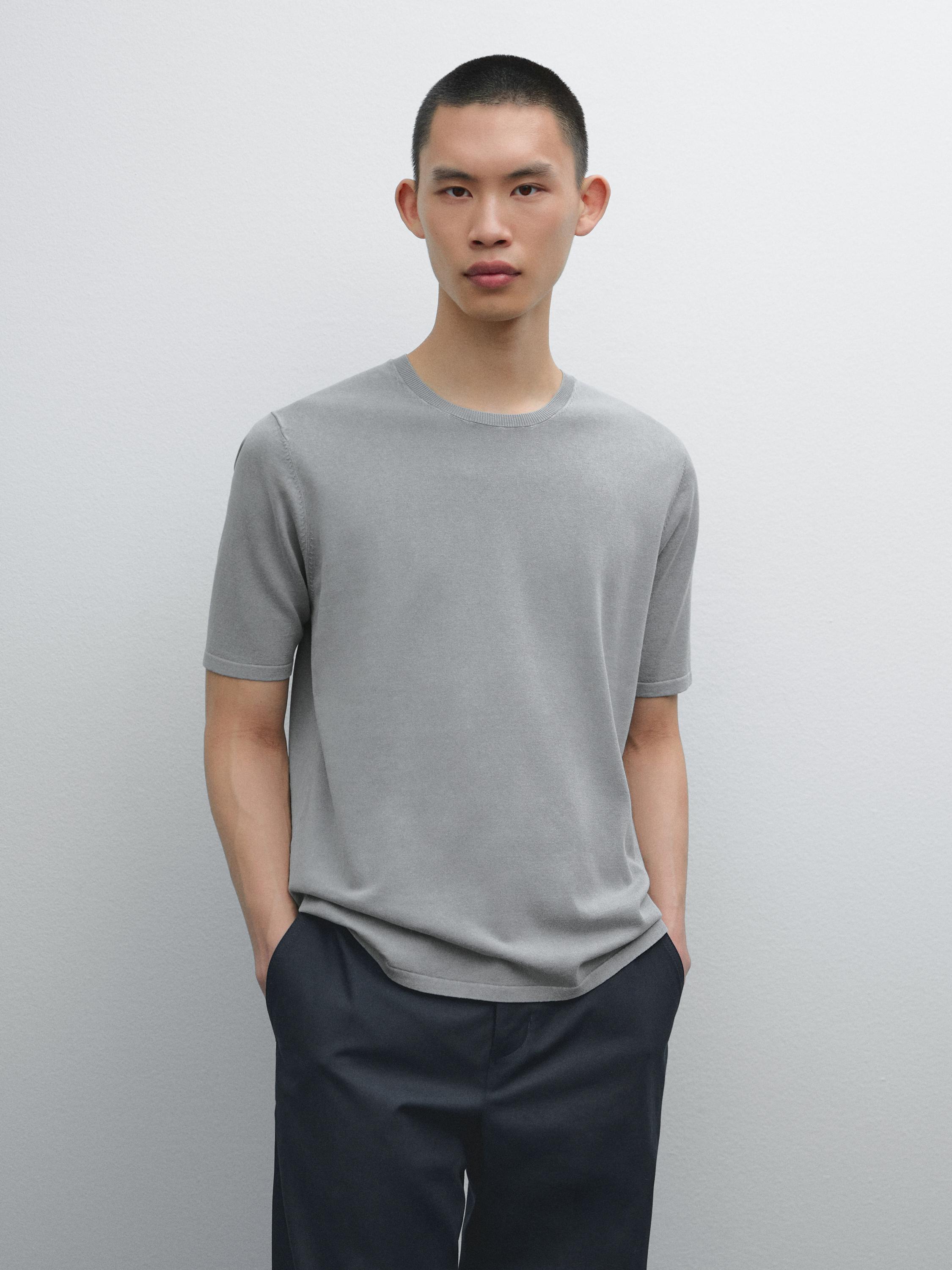 T-shirt en maille de coton mélangé