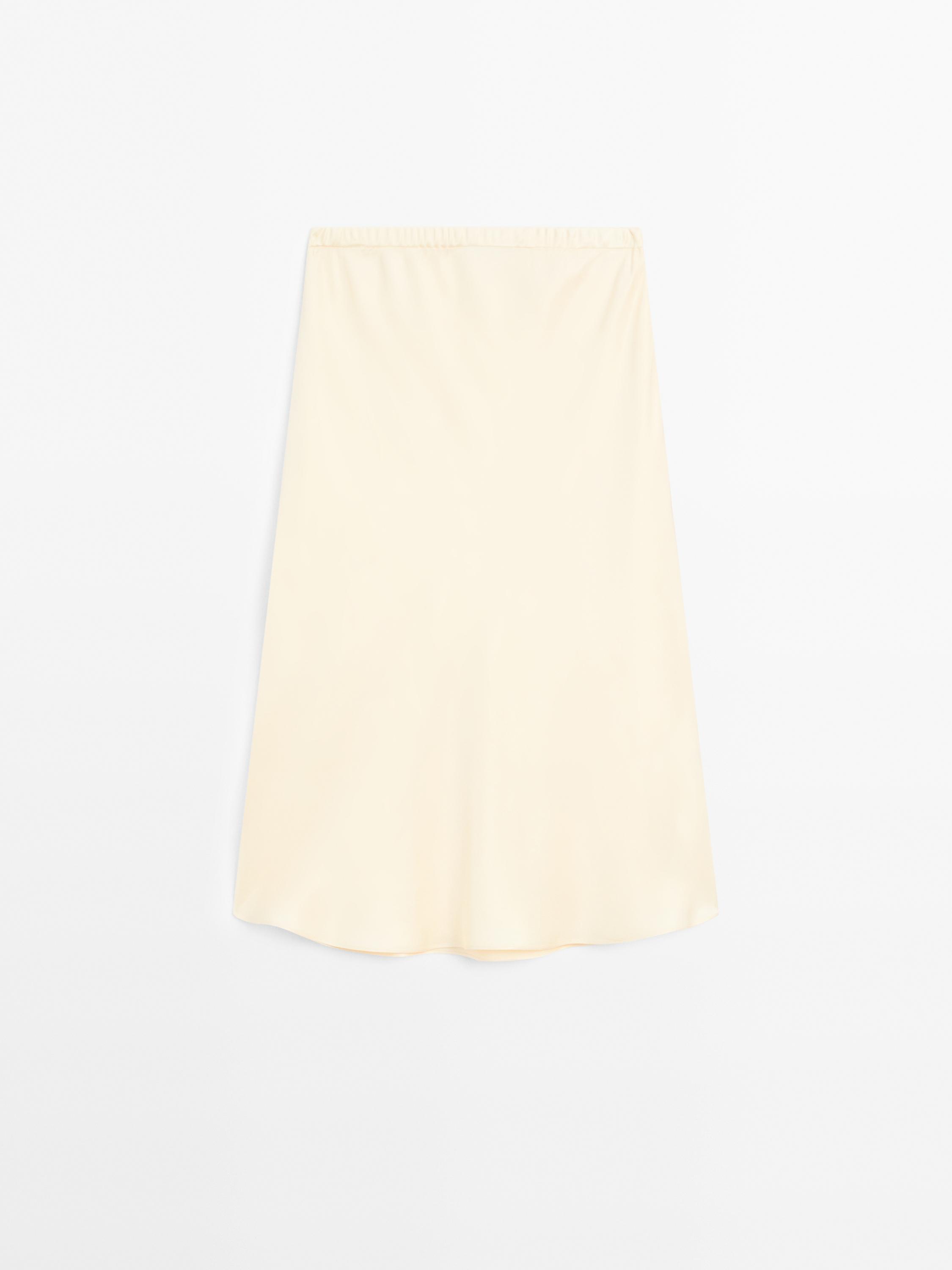 Flowing satin-effect skirt