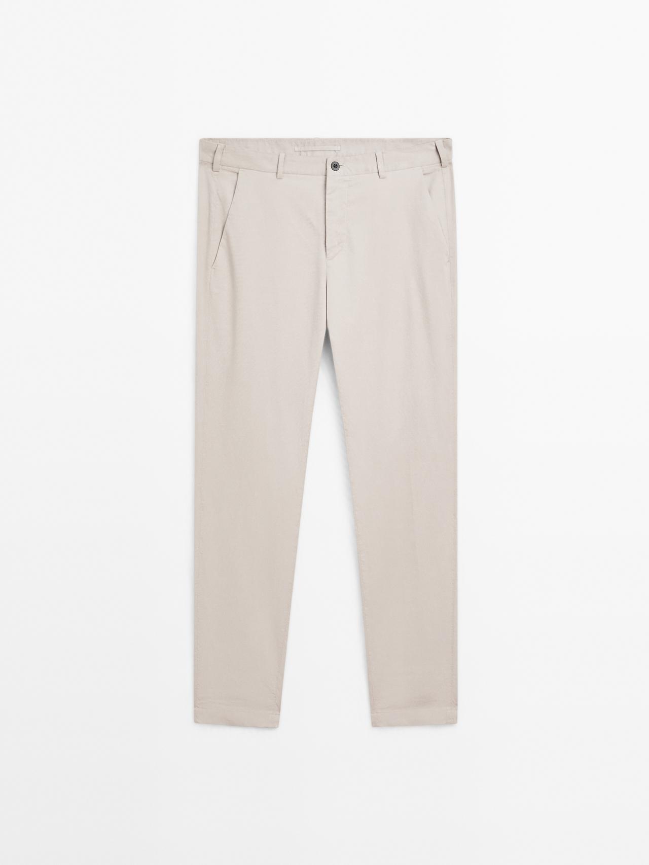 Massimo Dutti - Herre - Slim Fit Bukser - Stenfarvet - 38