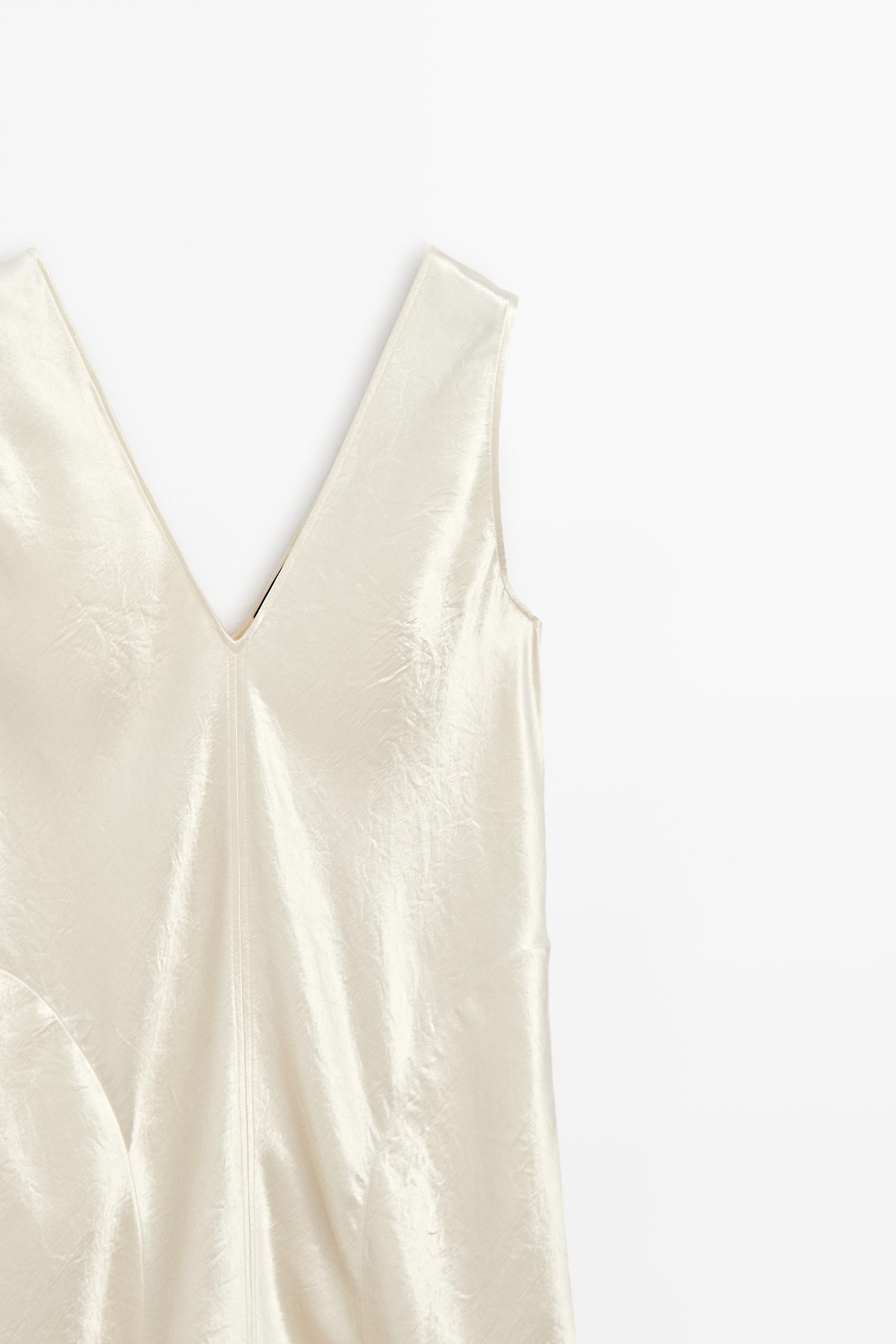 Satin midi slip dress