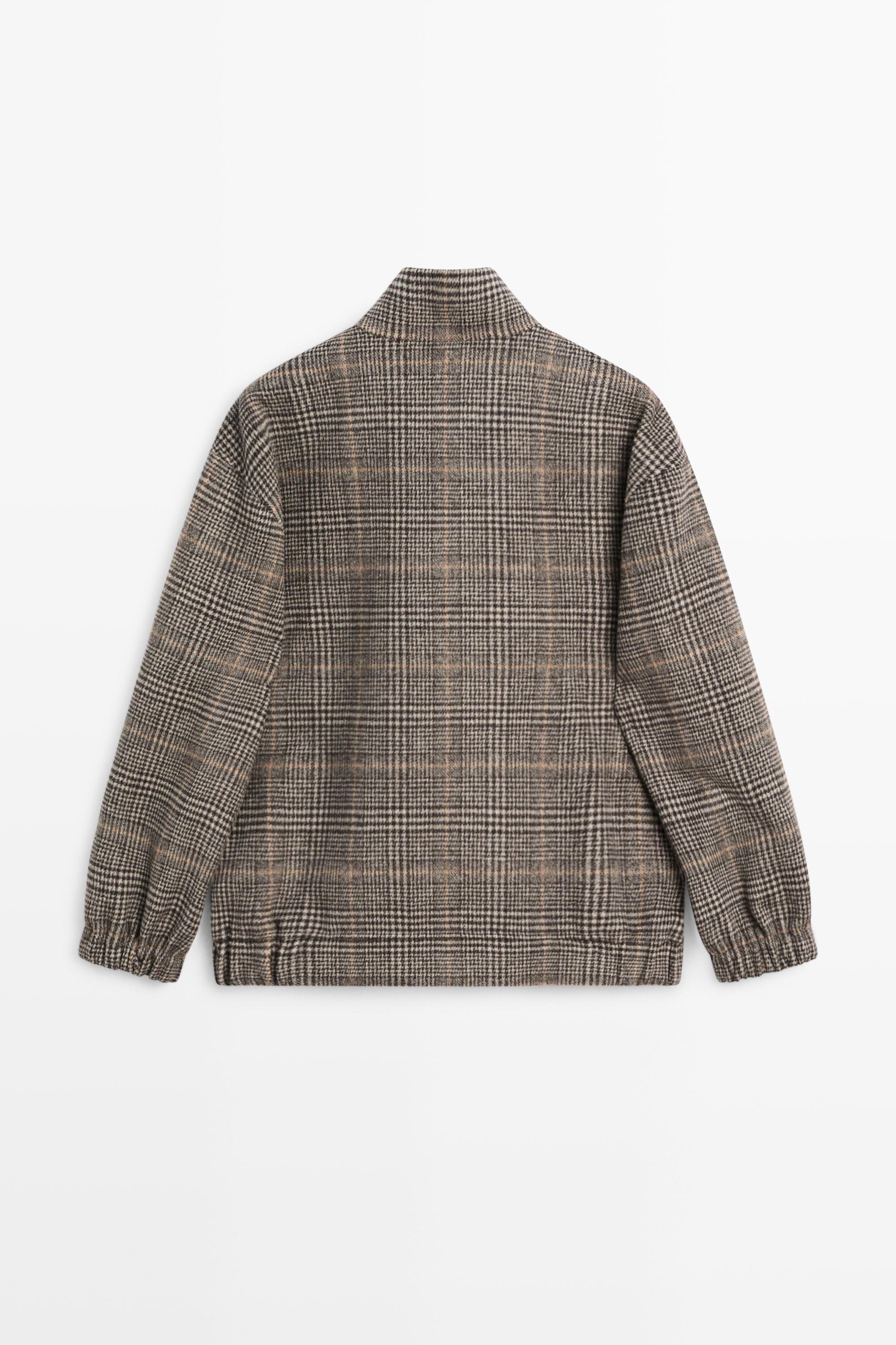 Plaid bomber jacket — BLACK