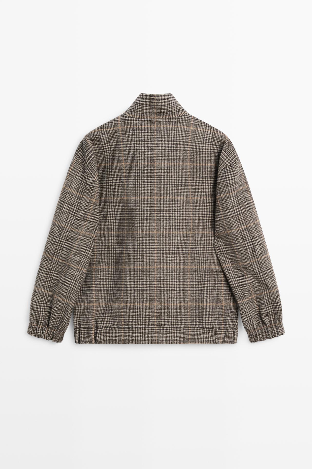 Plaid bomber jacket — BLACK
