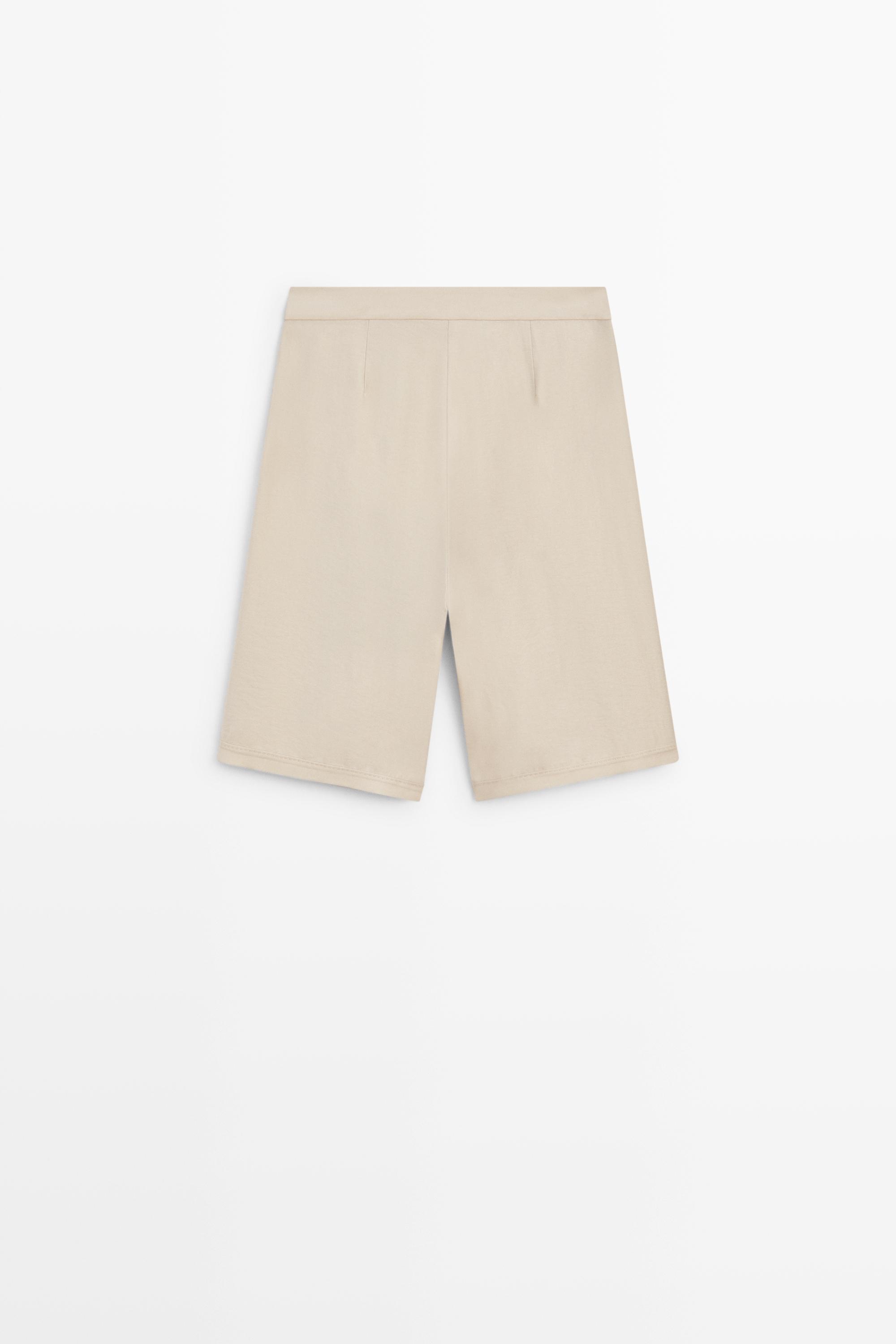 Flowing pleated Bermuda shorts - STUDIO — STONE