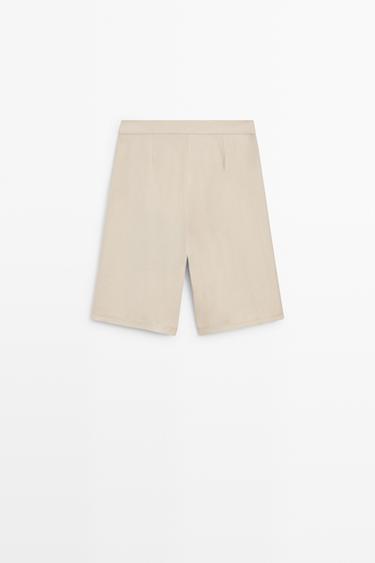 Flowing pleated Bermuda shorts - STUDIO — STONE 5