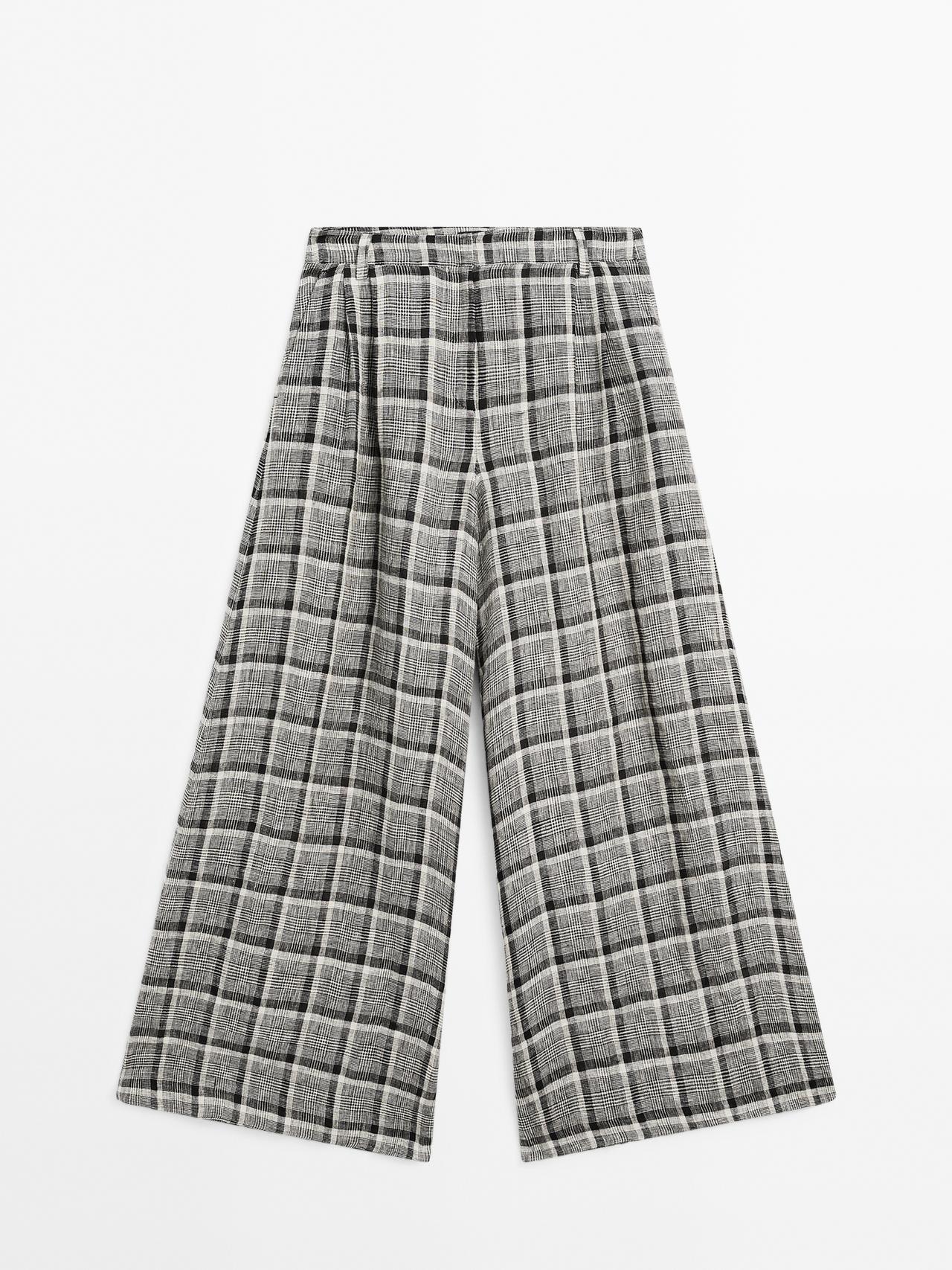 Massimo Dutti - Dame - Ternede Viddebukser I 100 % Hør - Beige - 42