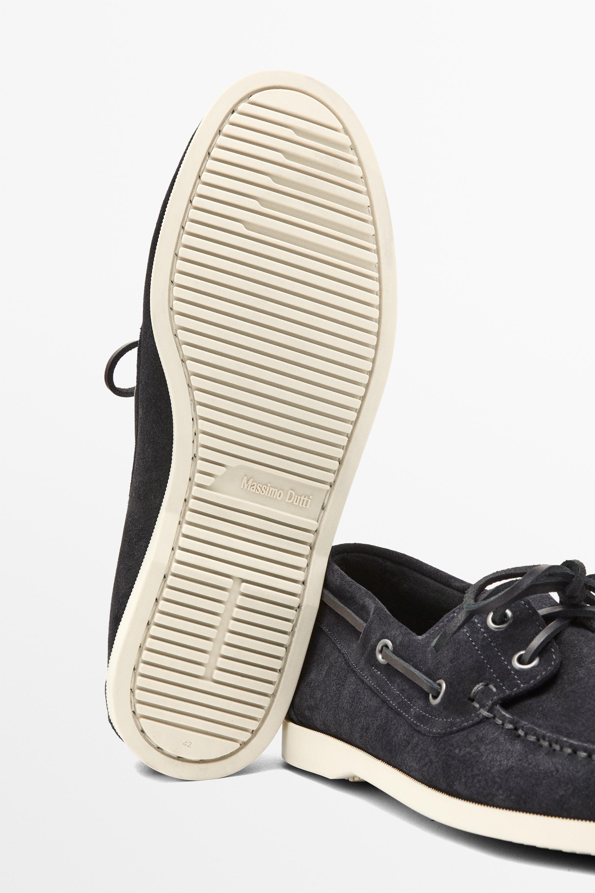 Leather deck shoes — Dark blue