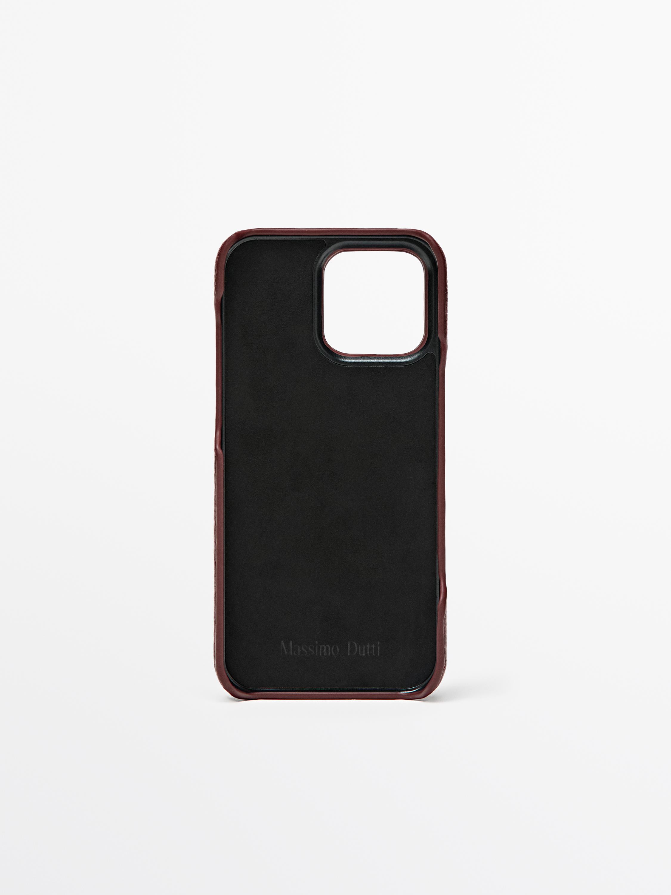 Nappa leather iPhone 16 Pro Max case — RED