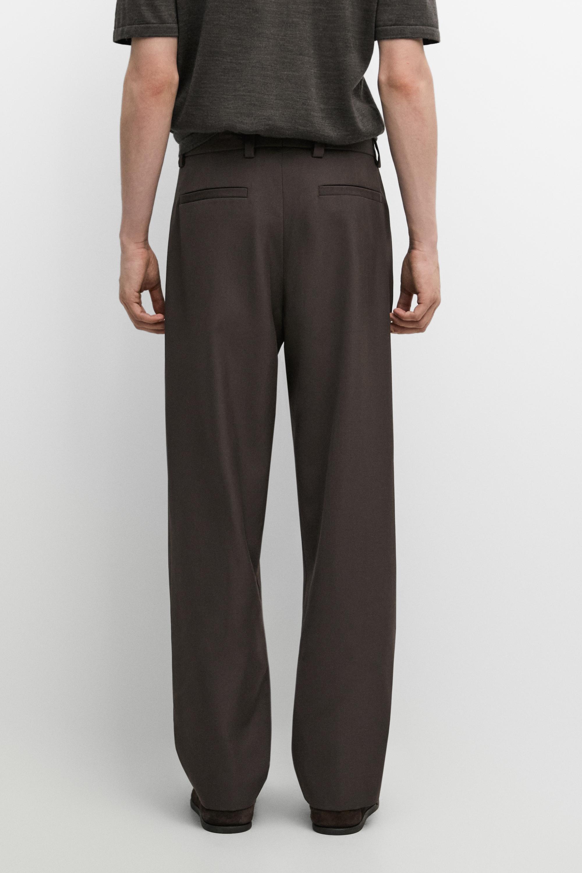 100% cool wool total look pants — BROWN