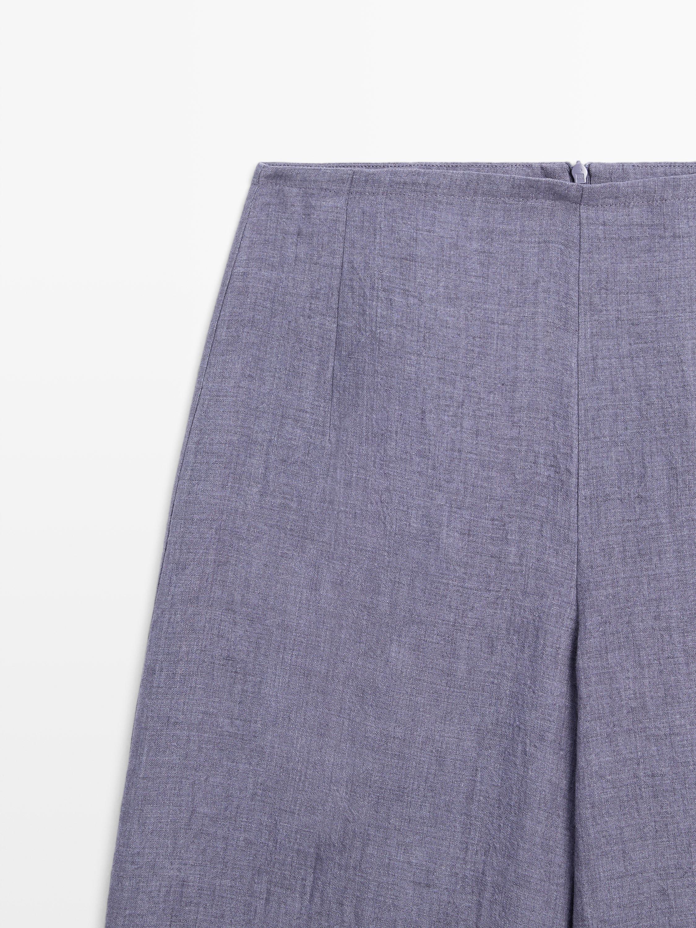Pantalón tiro alto 100% lino