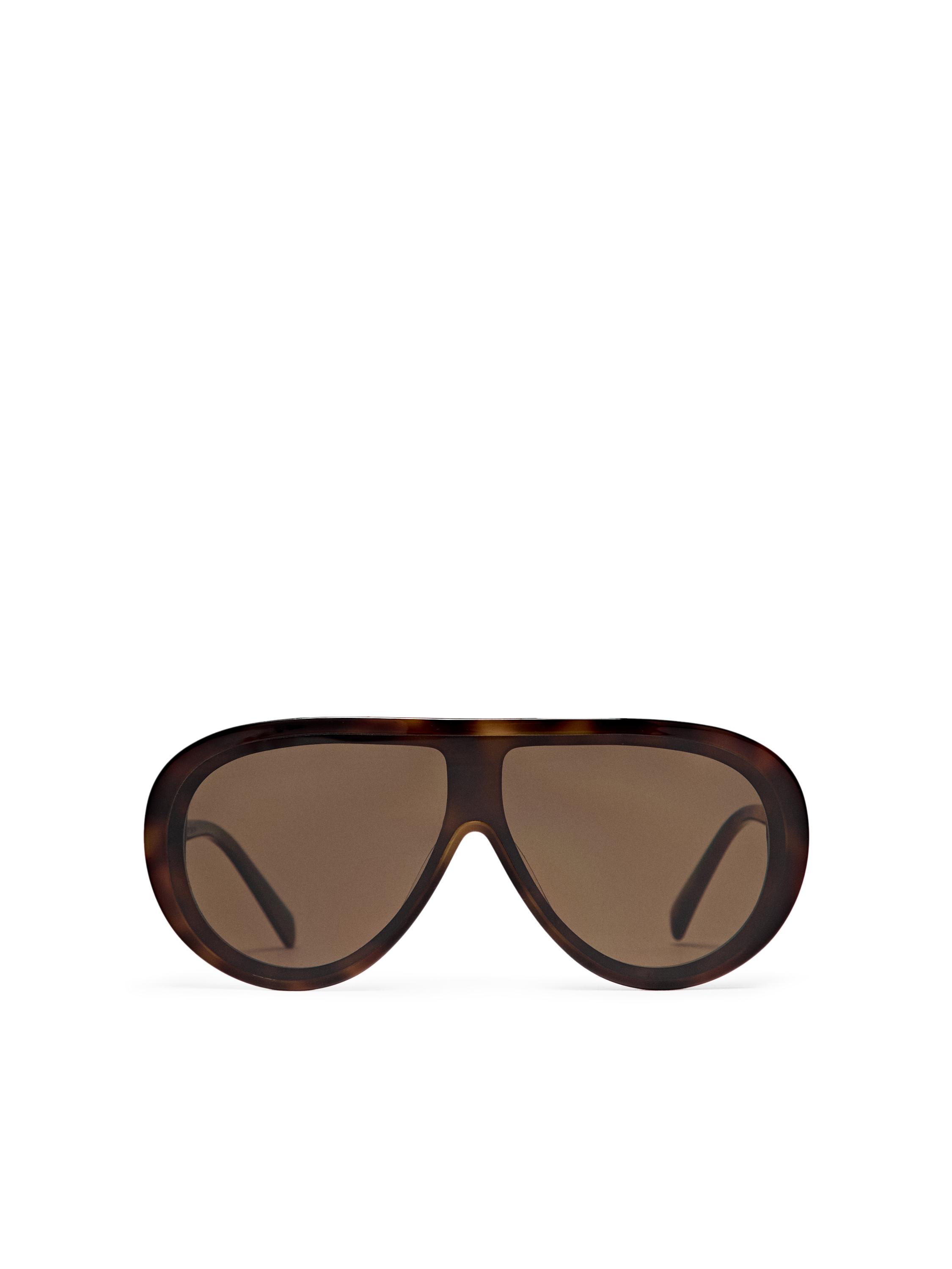 Tortoiseshell-effect aviator sunglasses — BROWN