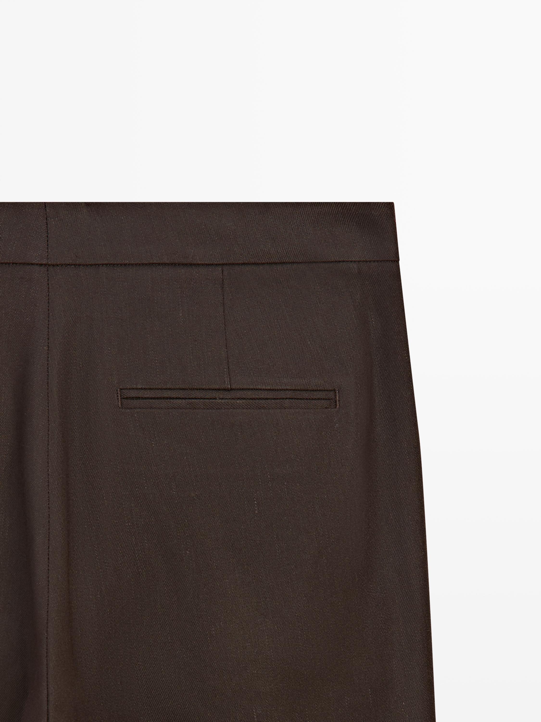 Linen quick-flare pants — Chocolate