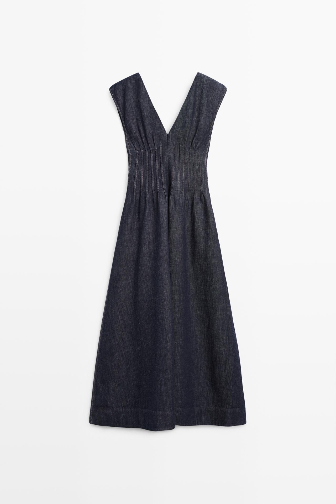 Denim midi dress — DARK BLUE