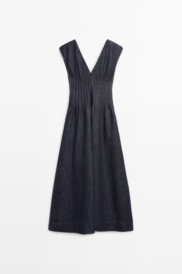 Denim midi dress — DARK BLUE 6