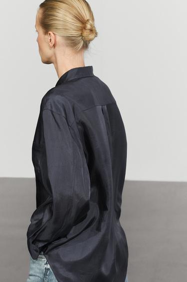 Flowing shirt with pocket detail — NAVY BLUE 8