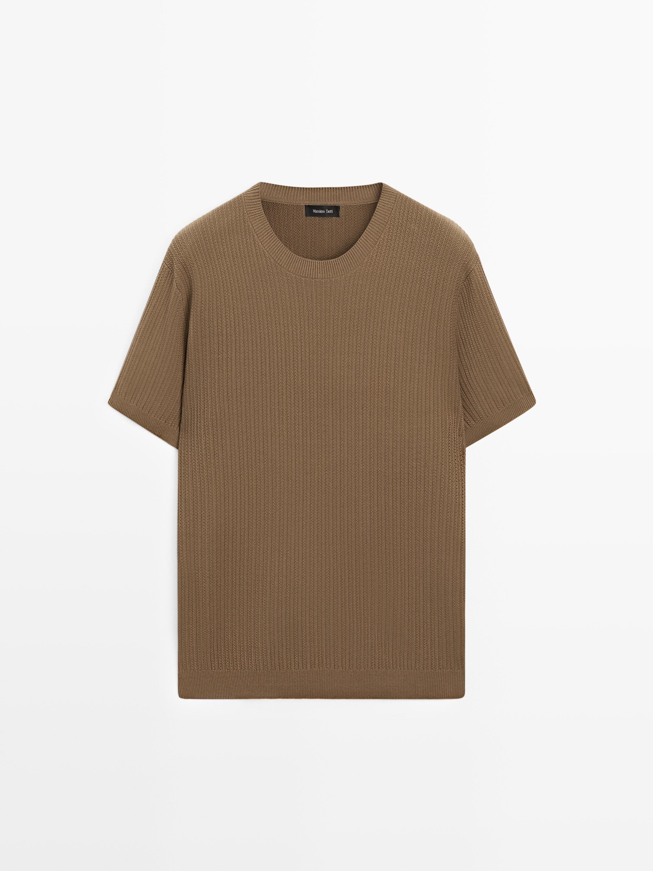 Short sleeve cotton knit T-shirt