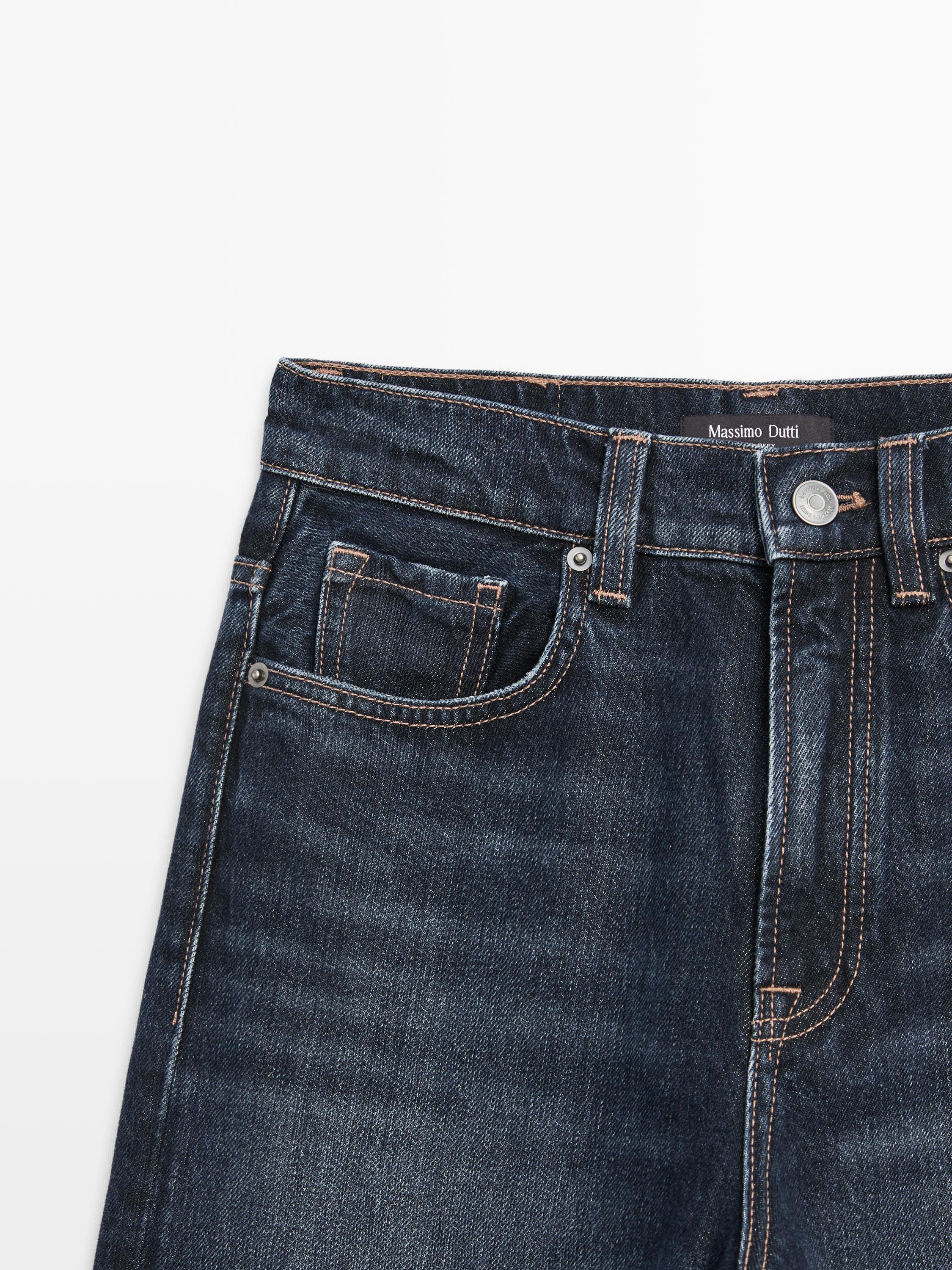 High-waist wide-leg jeans — DARK BLUE