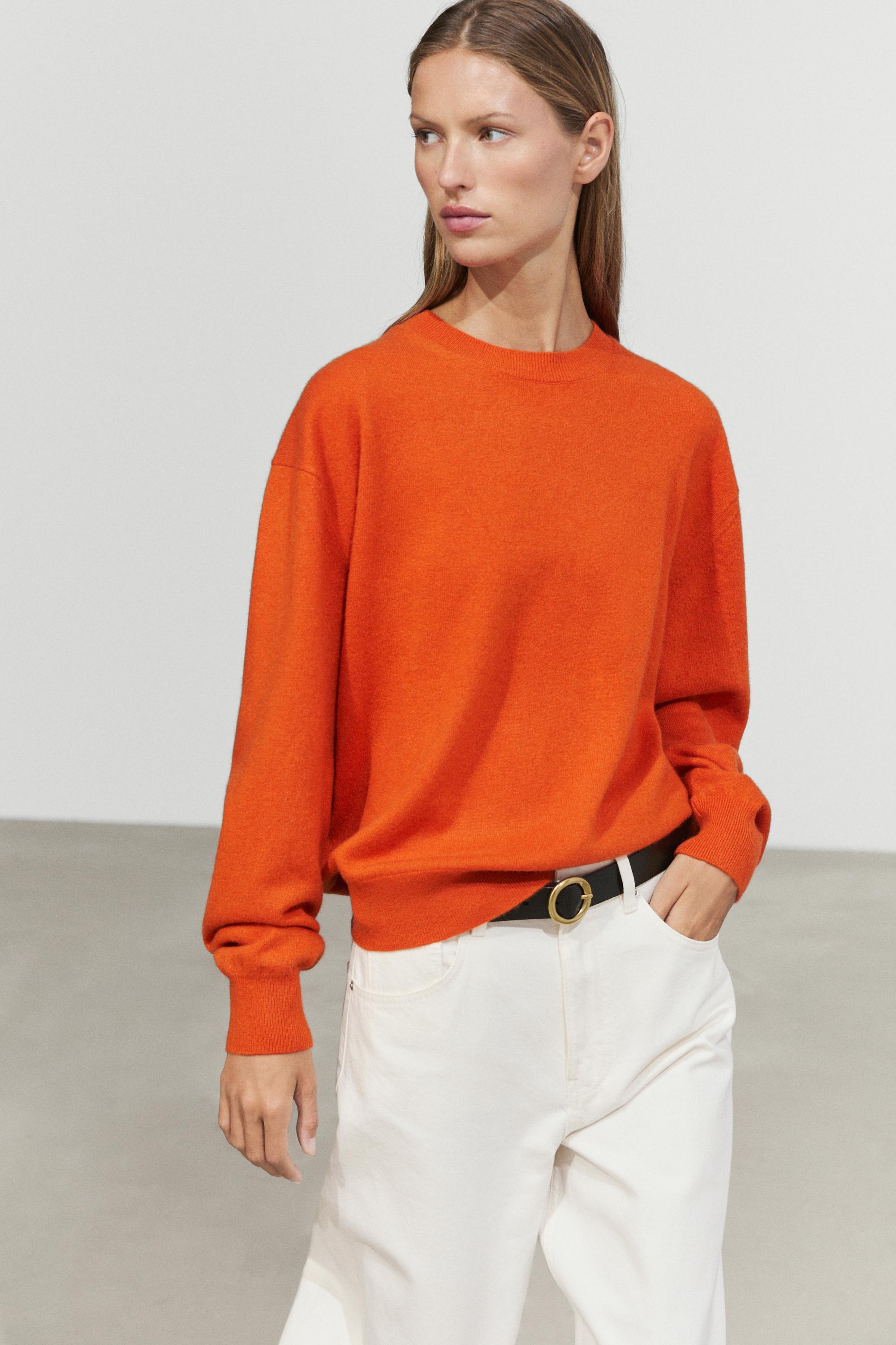 100% cashmere long sleeve sweater