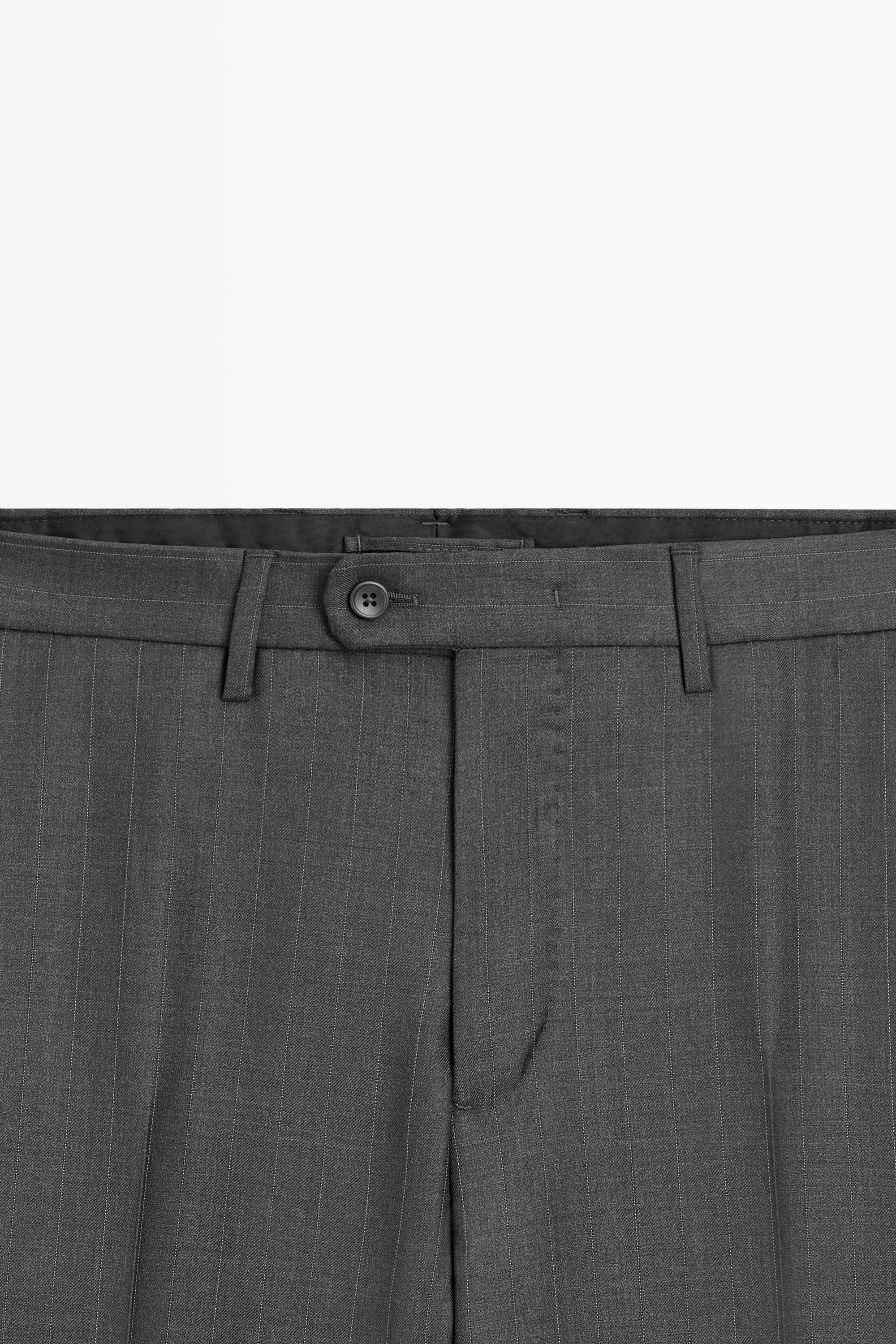 100% wool striped pants — CHARCOAL