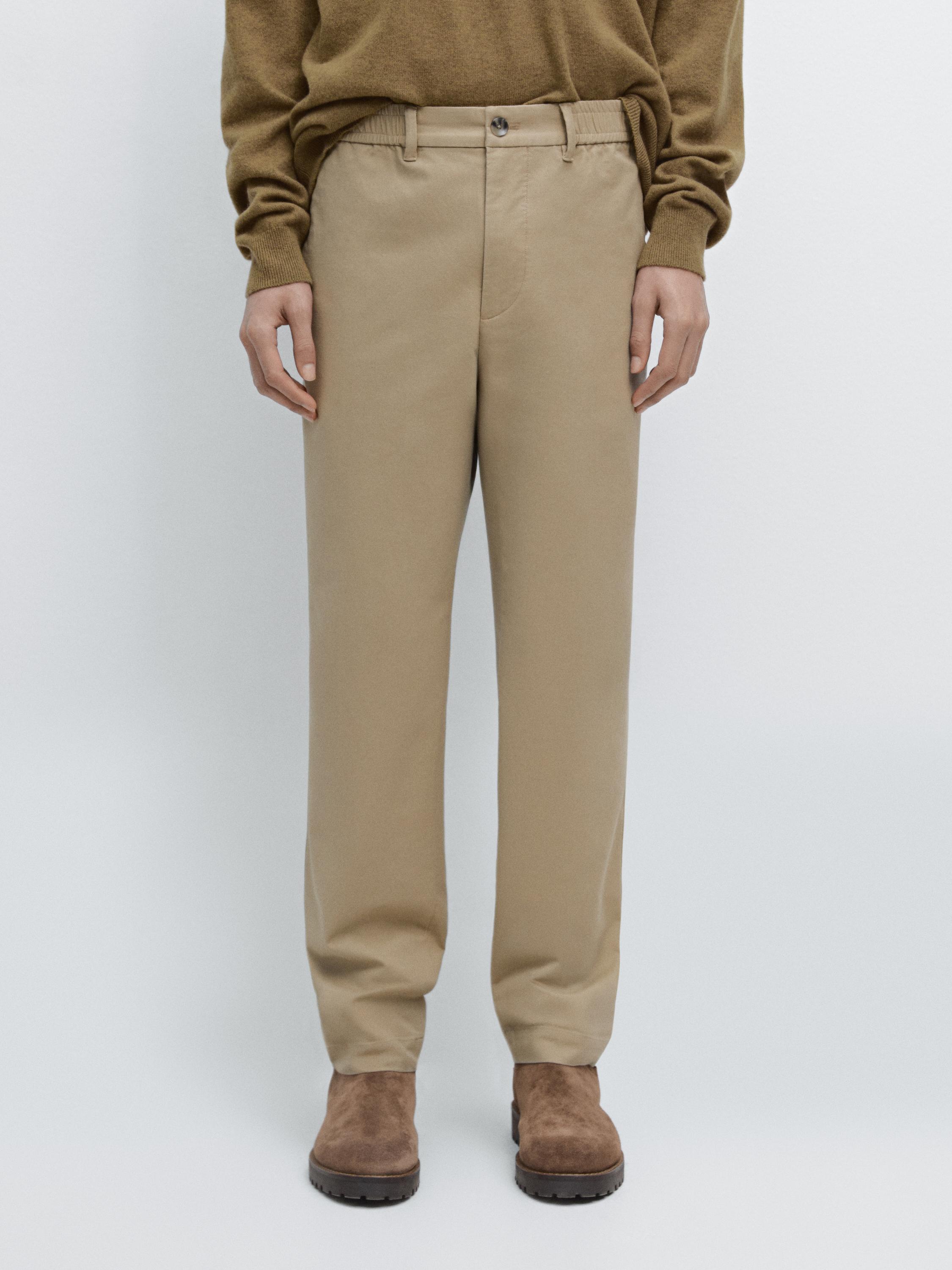 Cotton blend jogger fit trousers