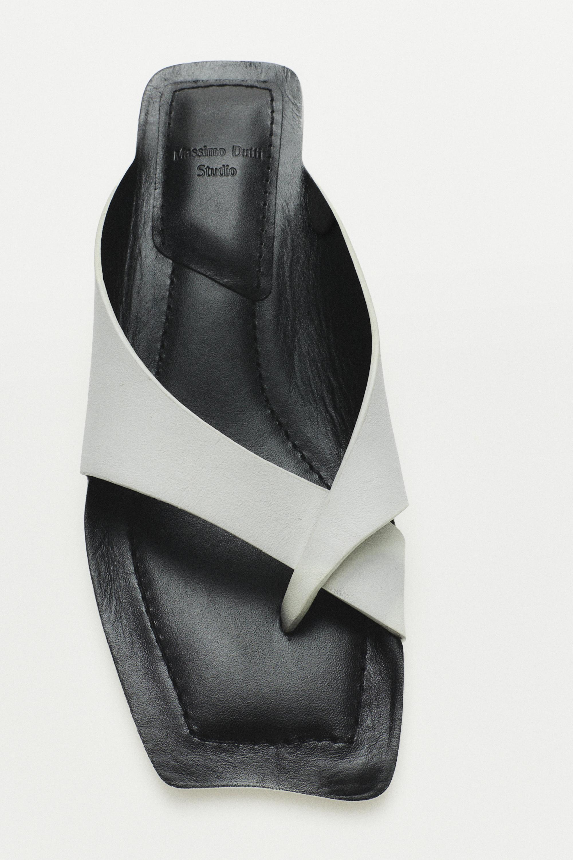 Leather high-heel sandals - STUDIO — WHITE