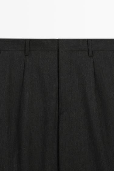 Relaxed fit wool trousers with flecked detail — CHARCOAL 9