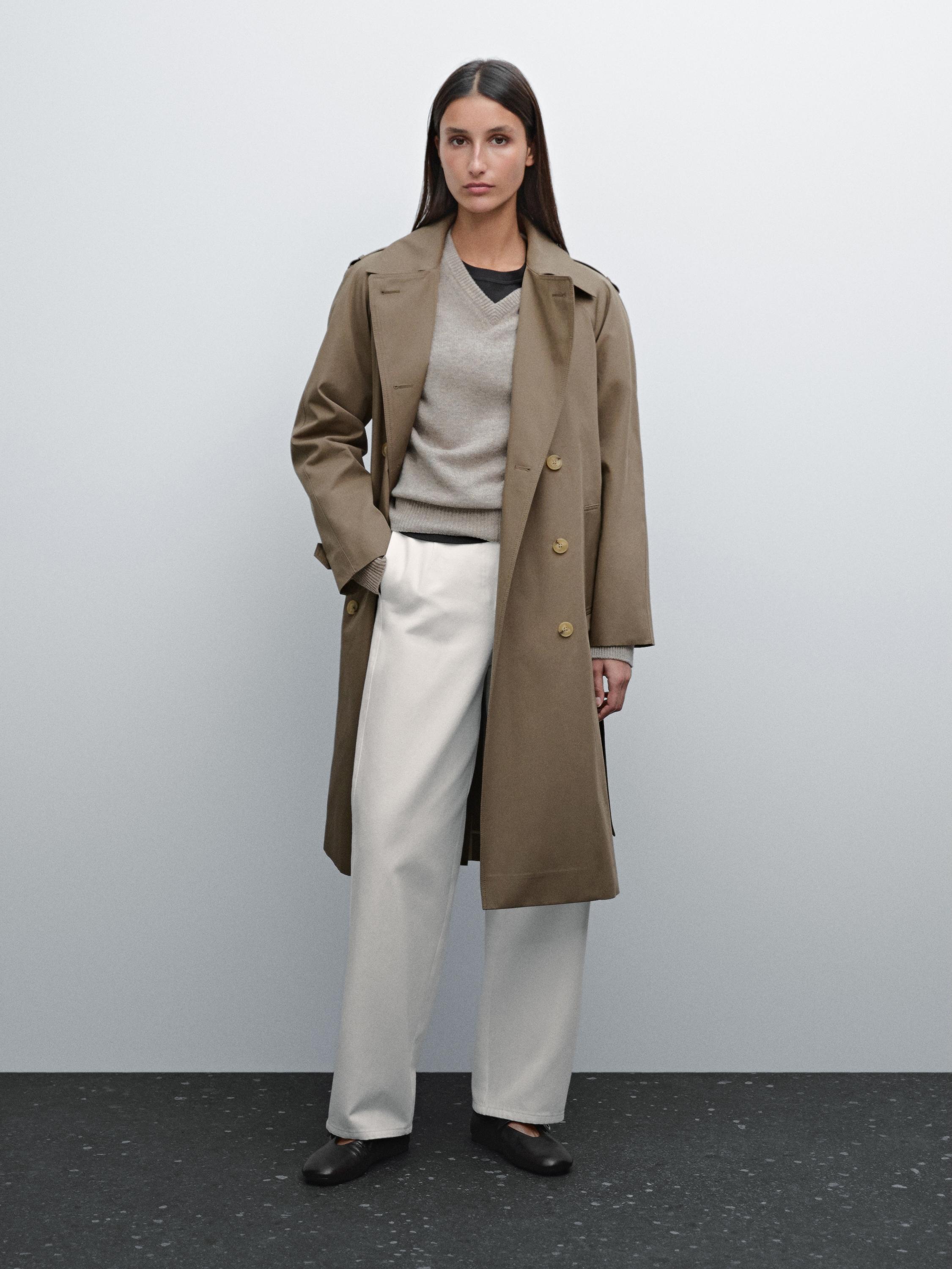 100% cotton trench coat