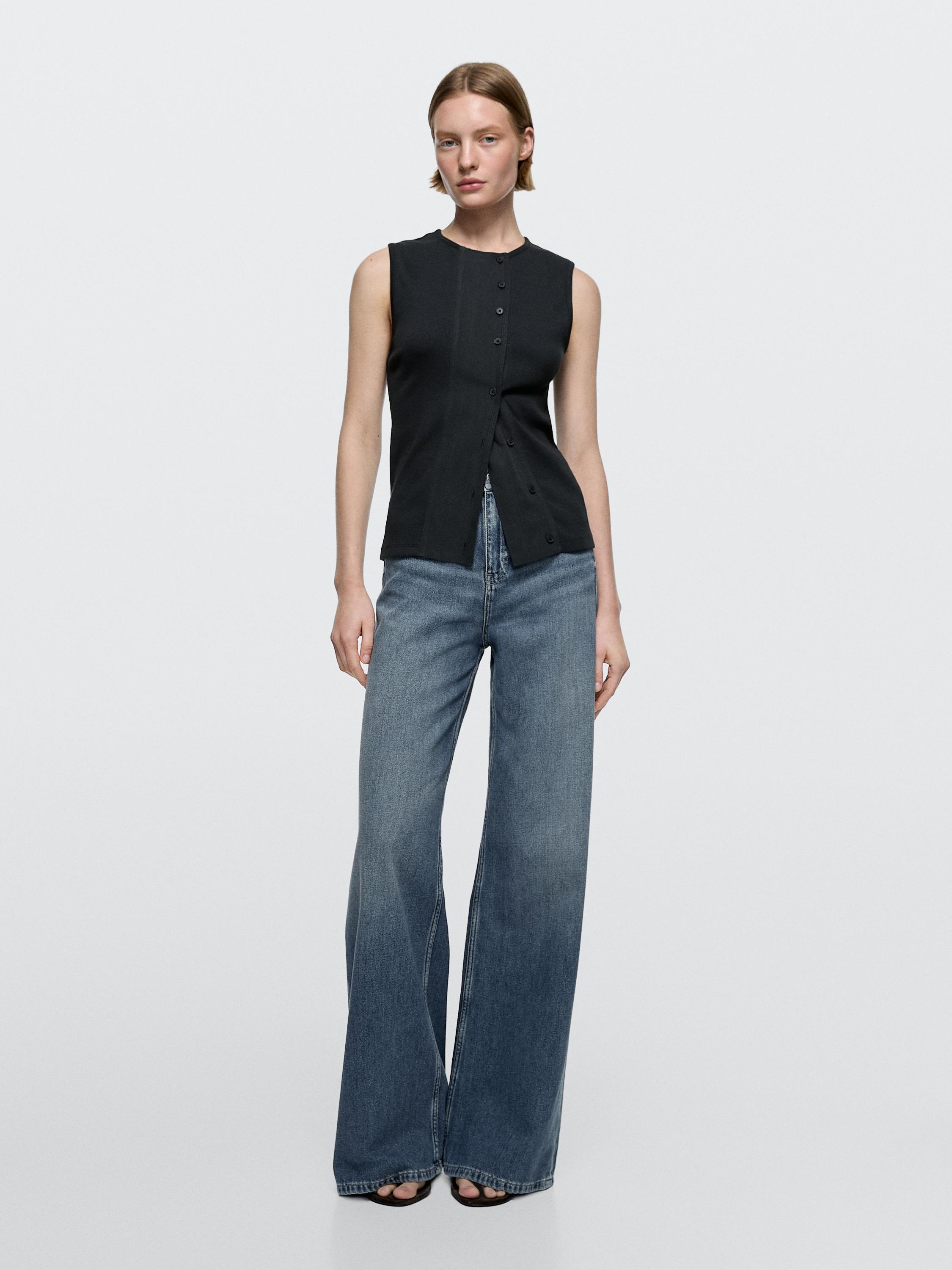 High-waist wide-leg jeans — MEDIUM BLUE
