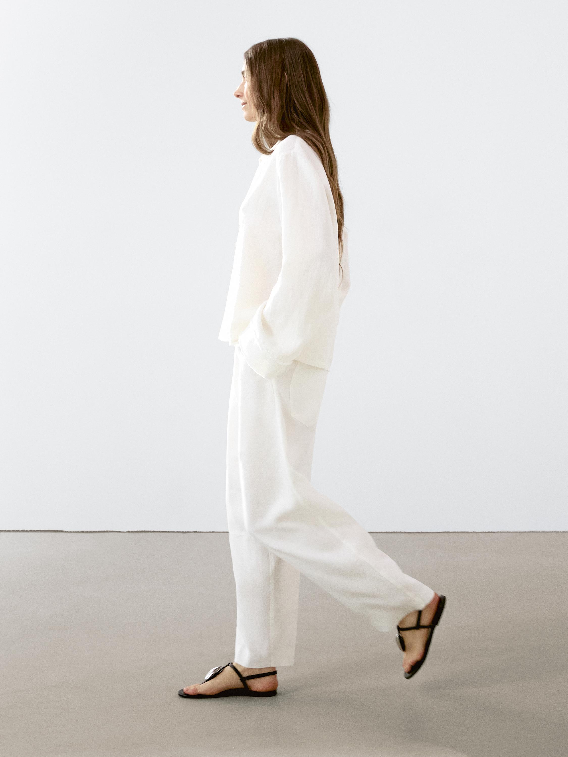 Flowing 100% linen trousers