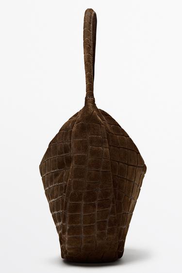 Mini slouch split suede leather bag — LEATHER 2