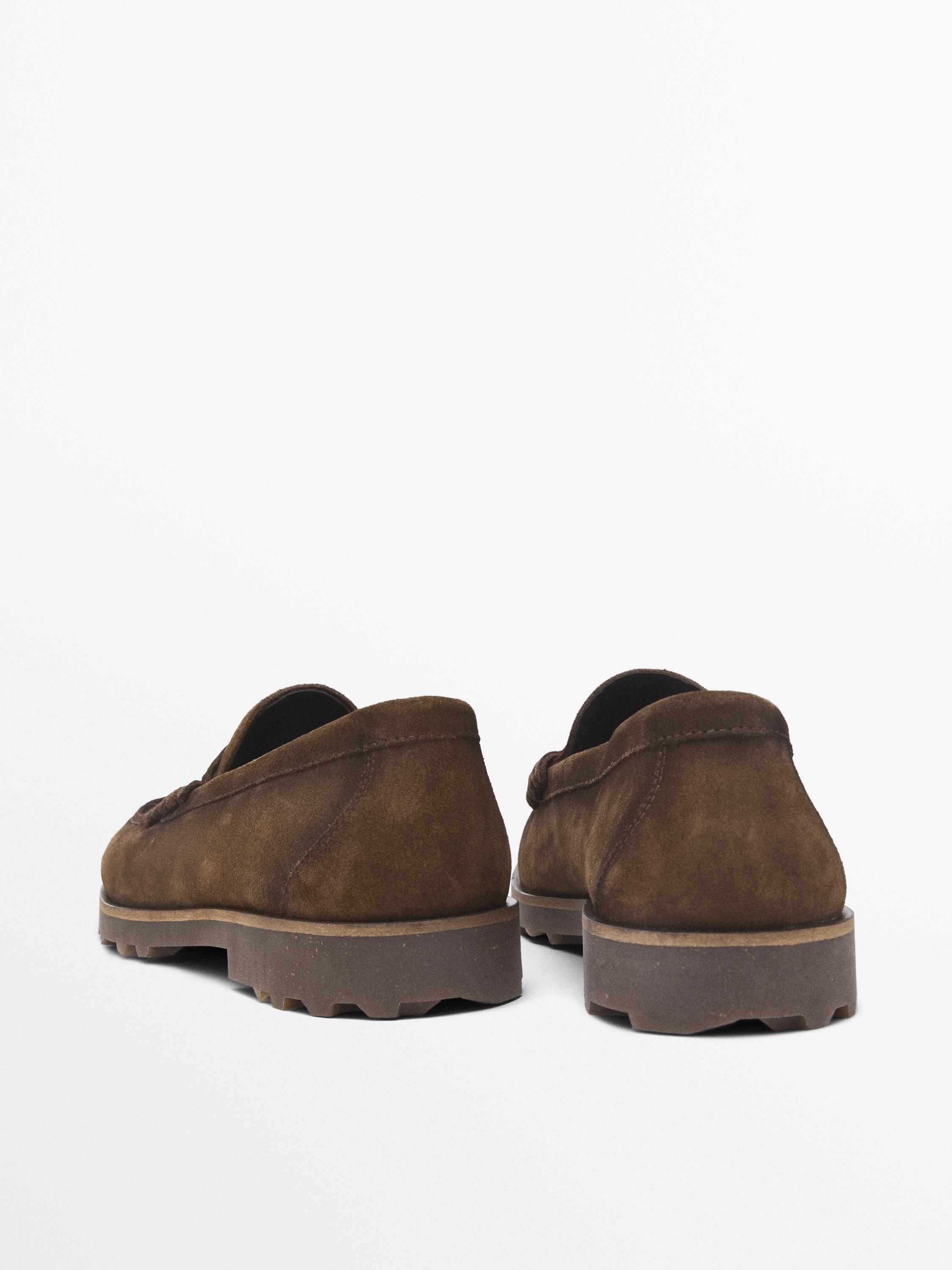 Split leather loafers